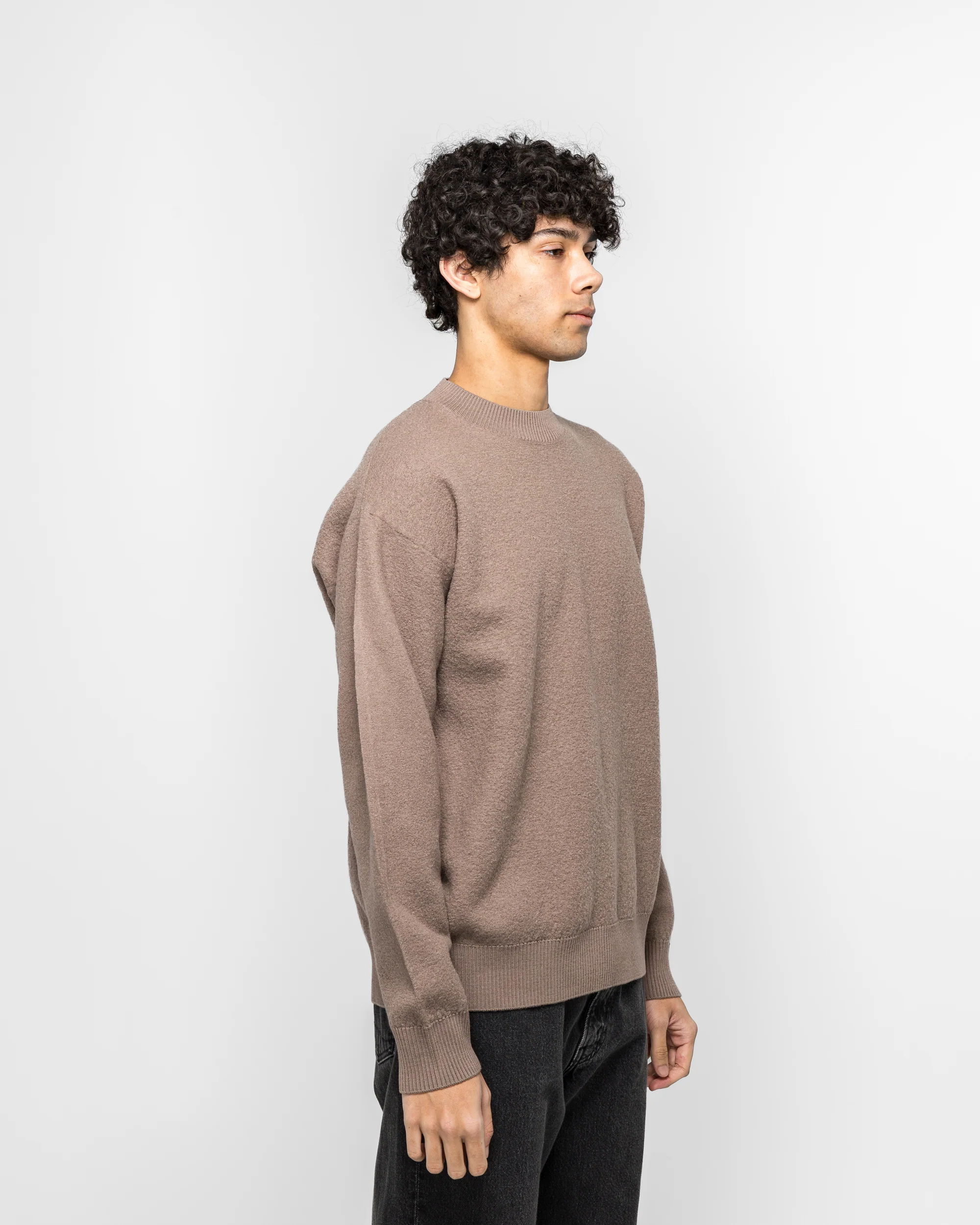 Rom Boiled Wool Crewneck - Walnut - Image 3
