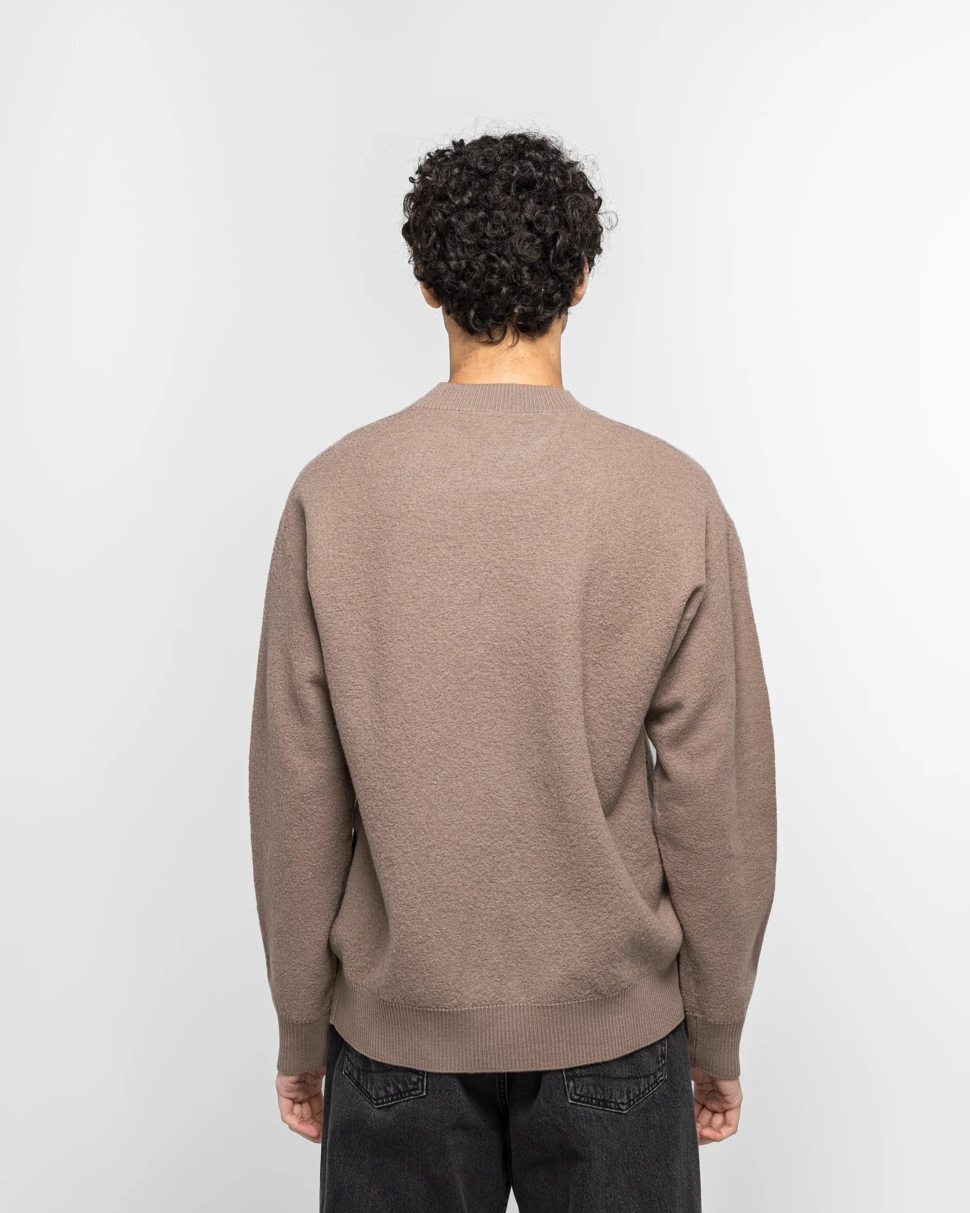 Rom Boiled Wool Crewneck - Walnut - Image 4