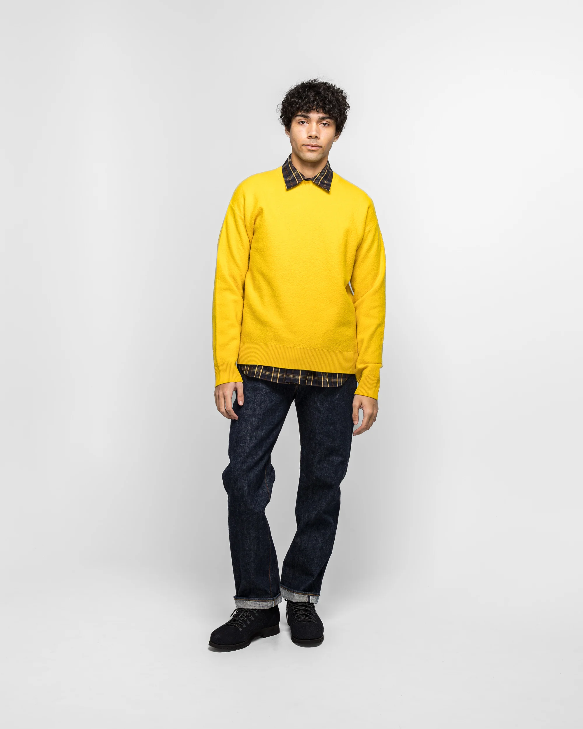 Rom Boiled Wool Crewneck - Warm Yellow - Image 5