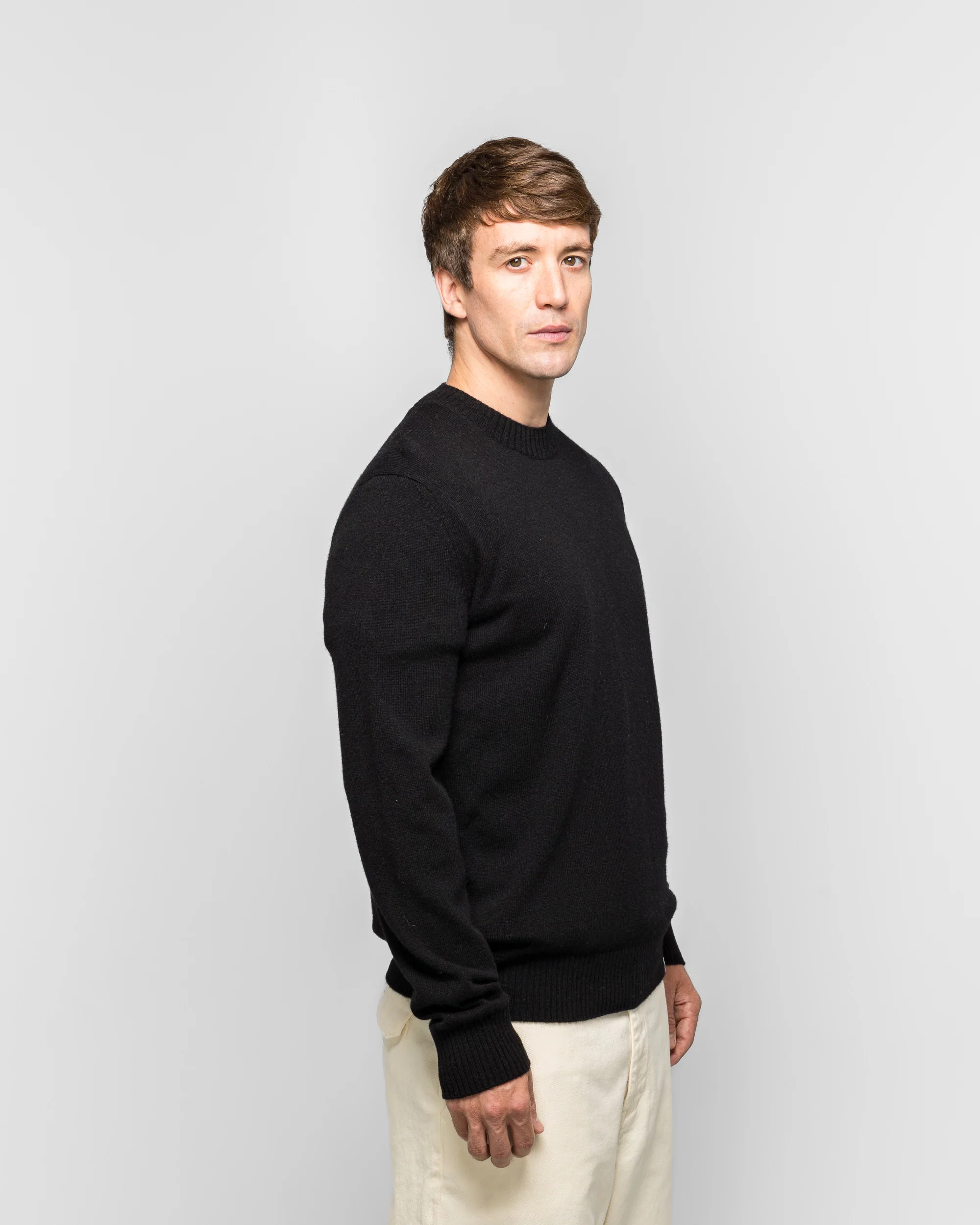 Standard Merino Lambswool Sweater - Black - Image 3