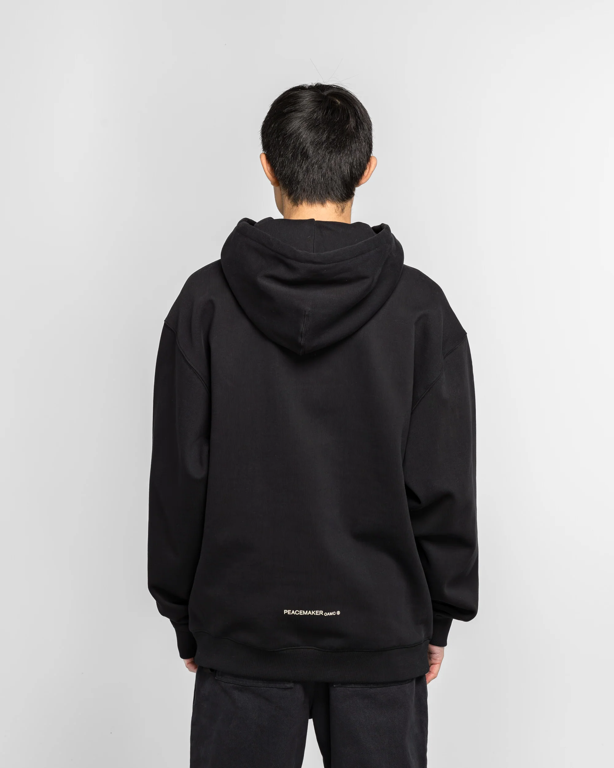 Loose Fit Hoodie Languages Print - Black - Image 4