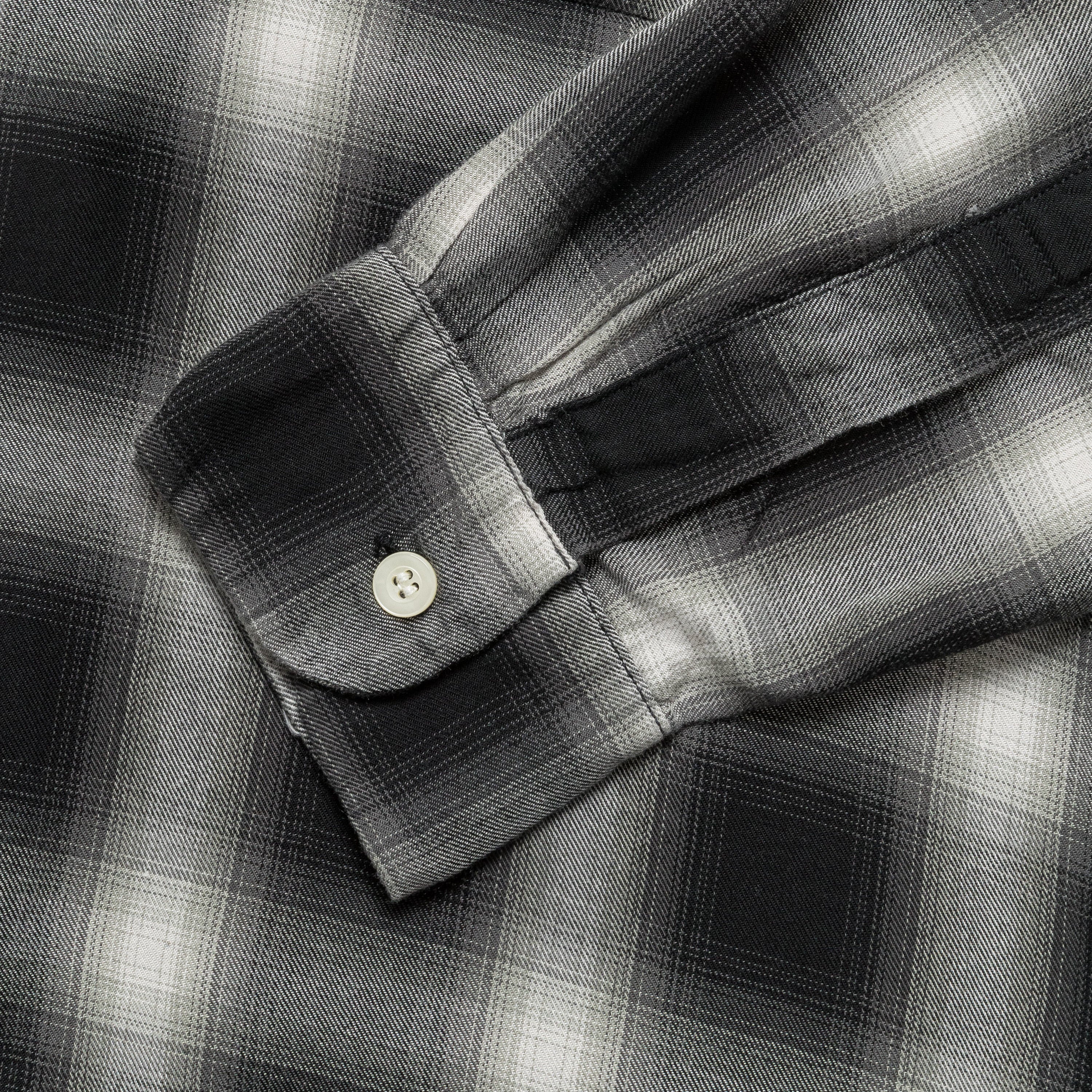 Ombre Check Shirt - Black - Image 4