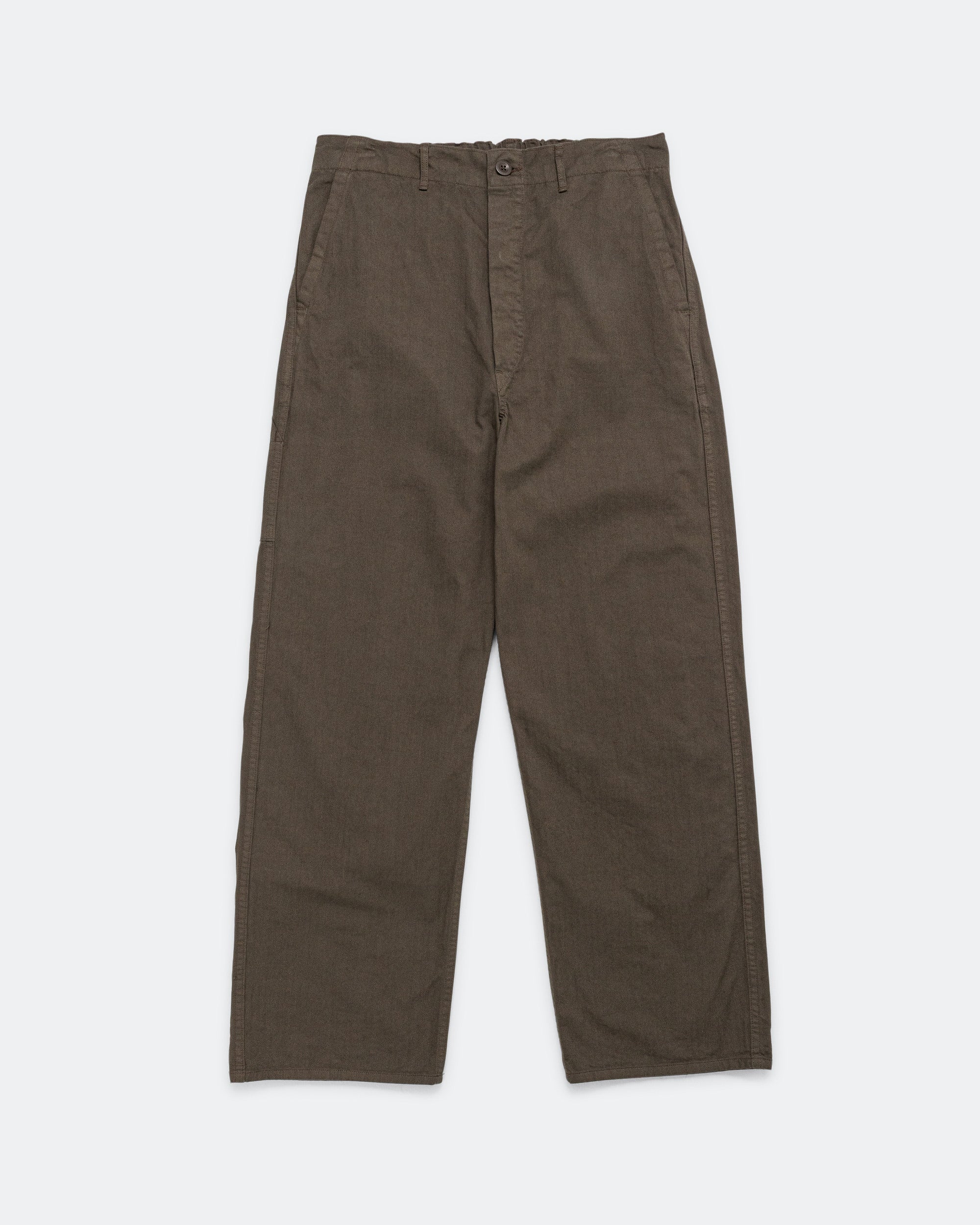 Wide Fit French Work Pants - Coffee Brown