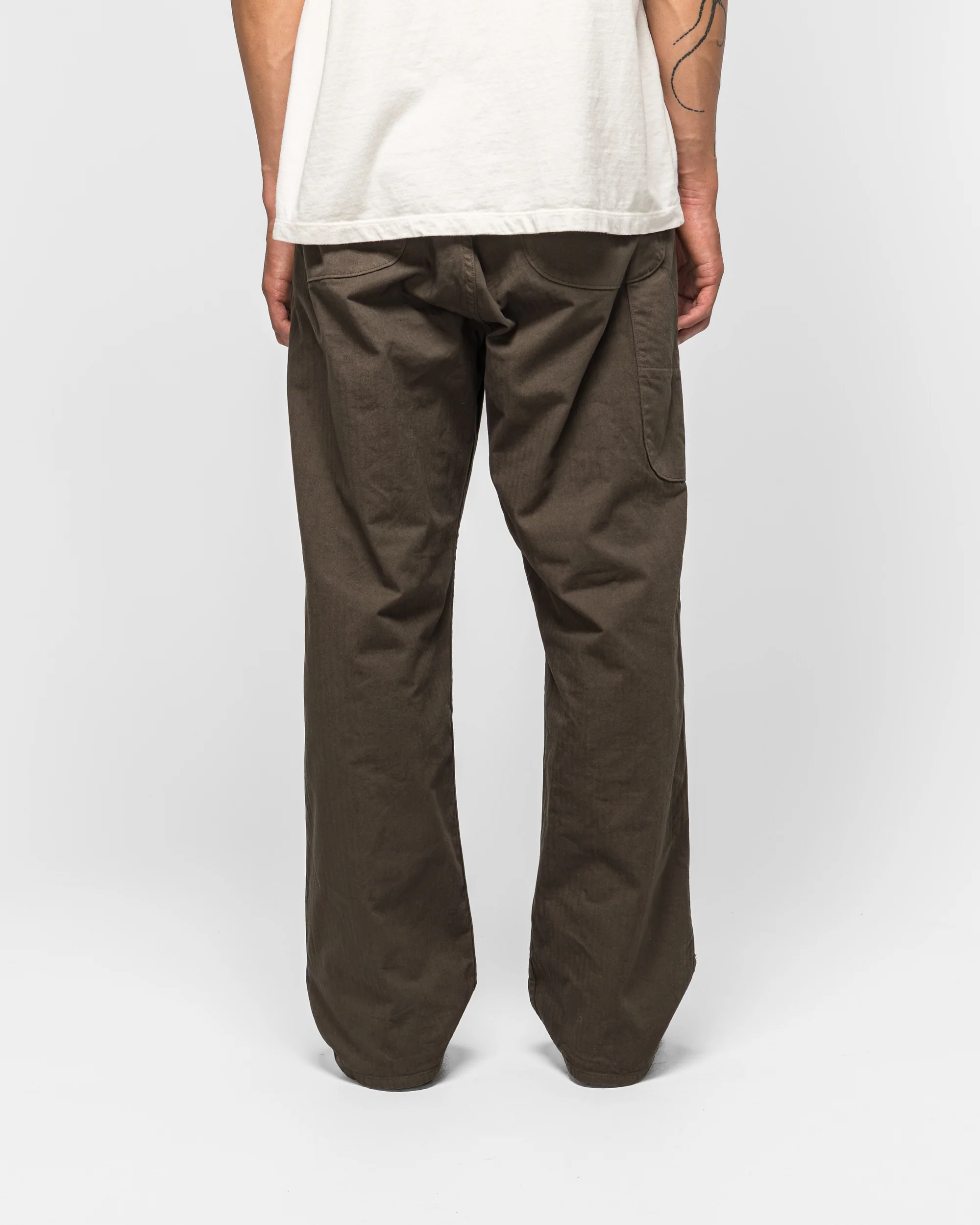 Wide Fit French Work Pants - Coffee Brown - Image 4