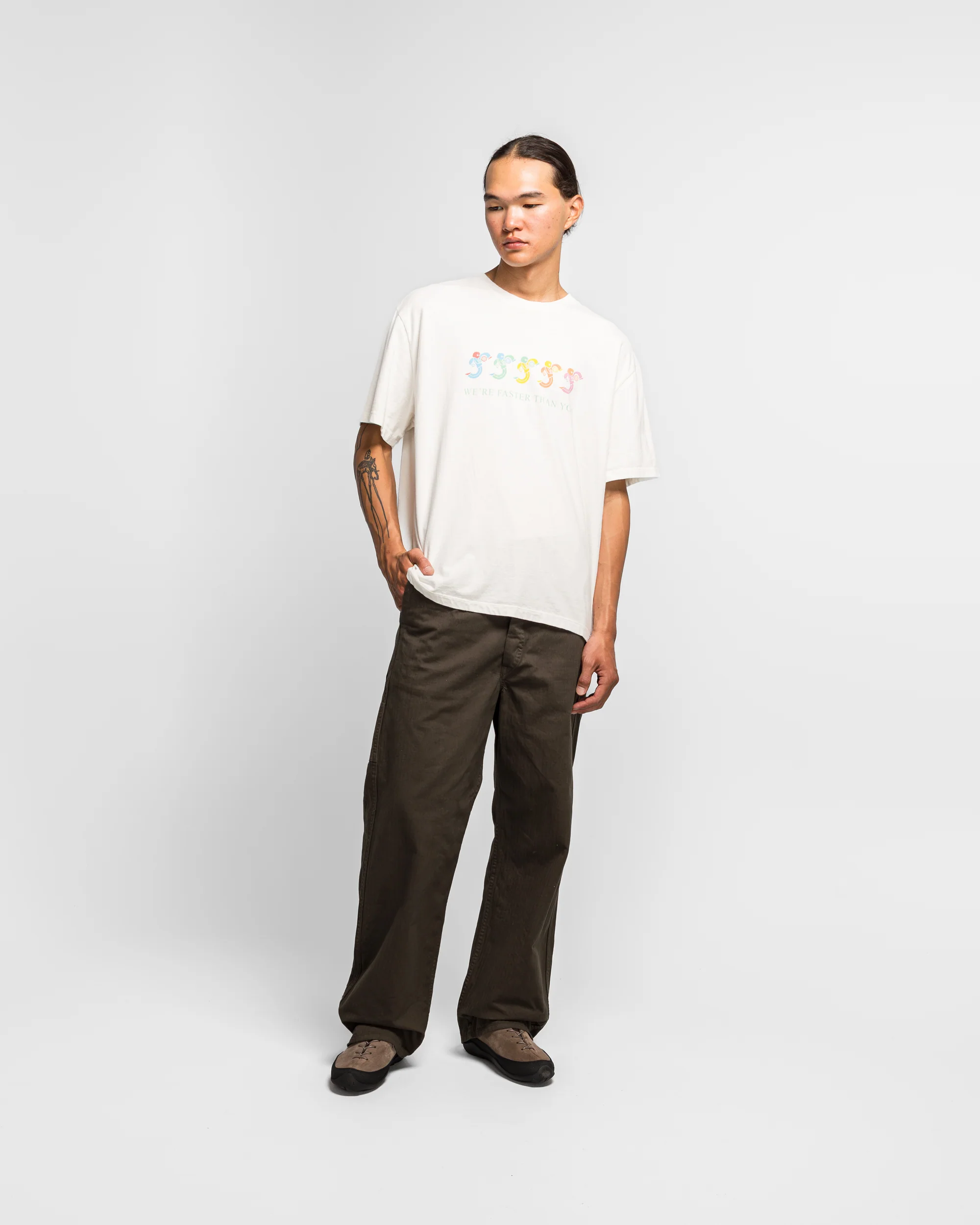 Wide Fit French Work Pants - Coffee Brown - Image 6