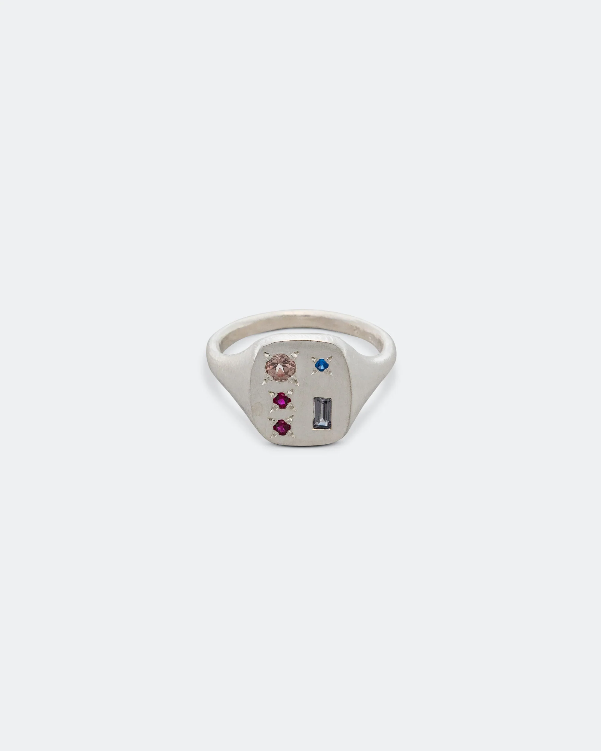 Paris Ring - 925 Silver/Grey Spinel