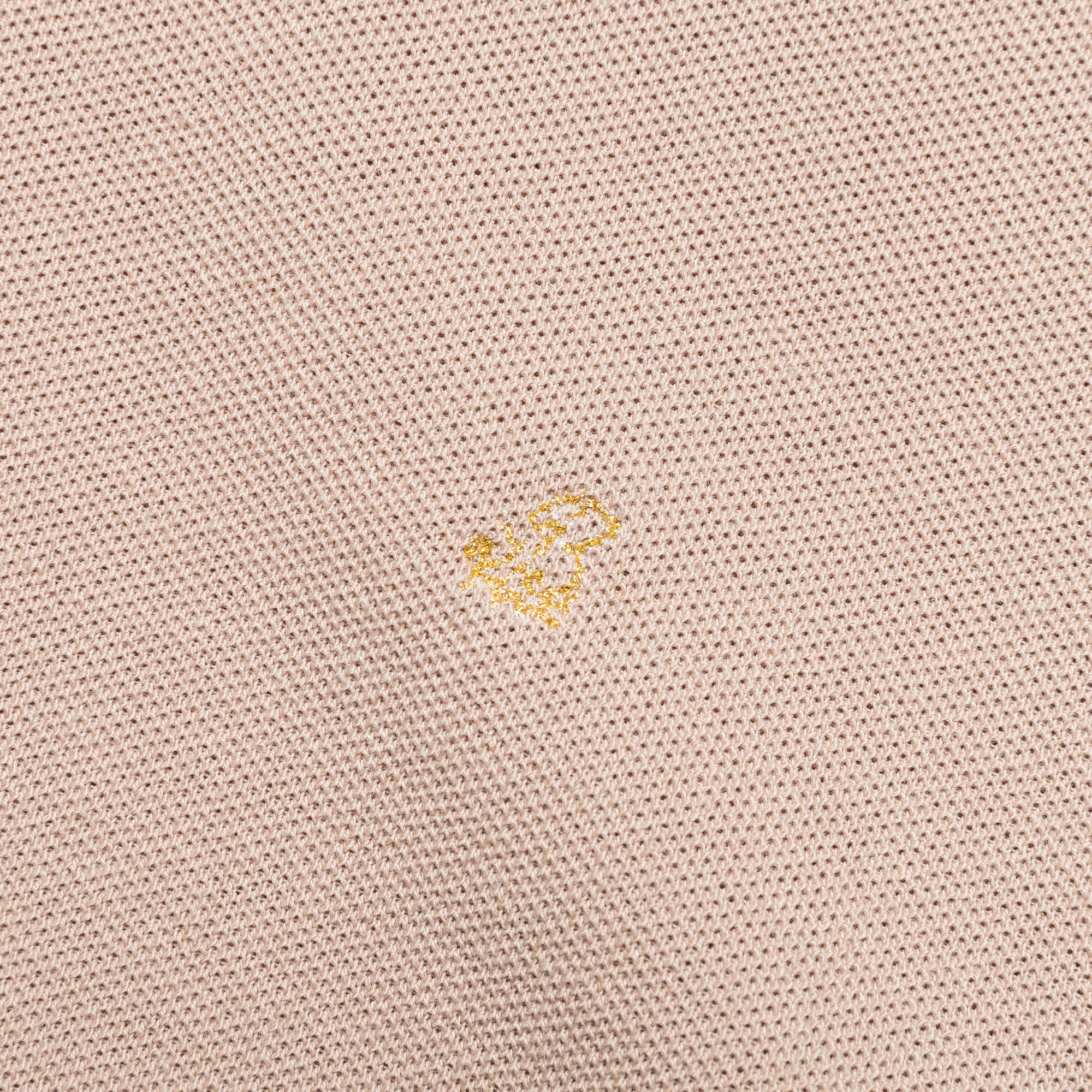 Piquet Large Pointed Collar Retro Polo - Beige - Image 4