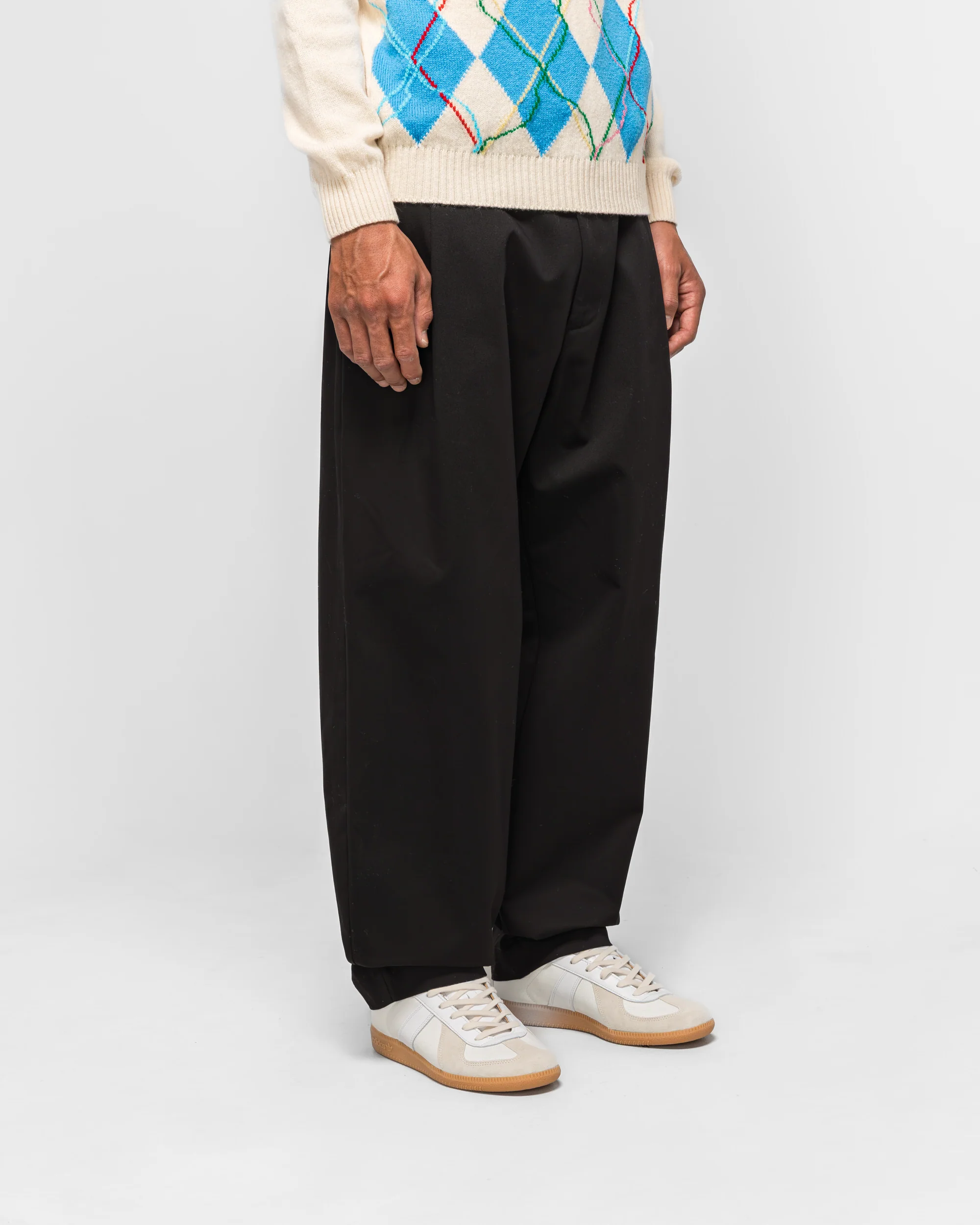 Pleated Trousers - Black Tailoring Twill - Image 3