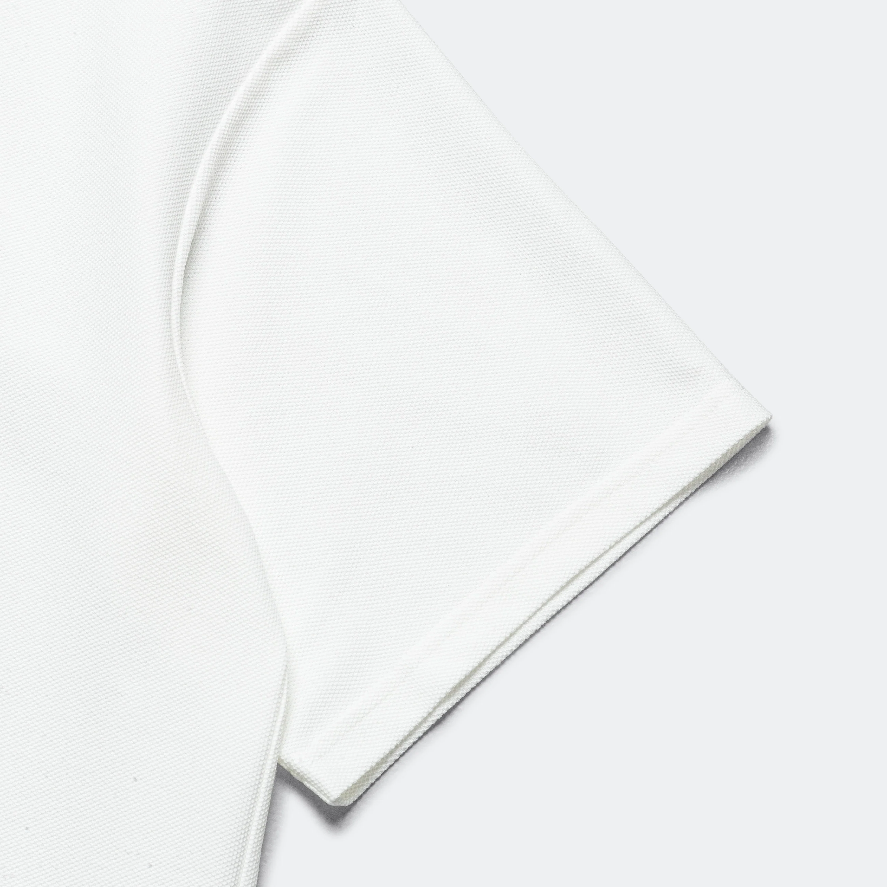 Polo SS Shirt - White Cotton Pique - Image 3