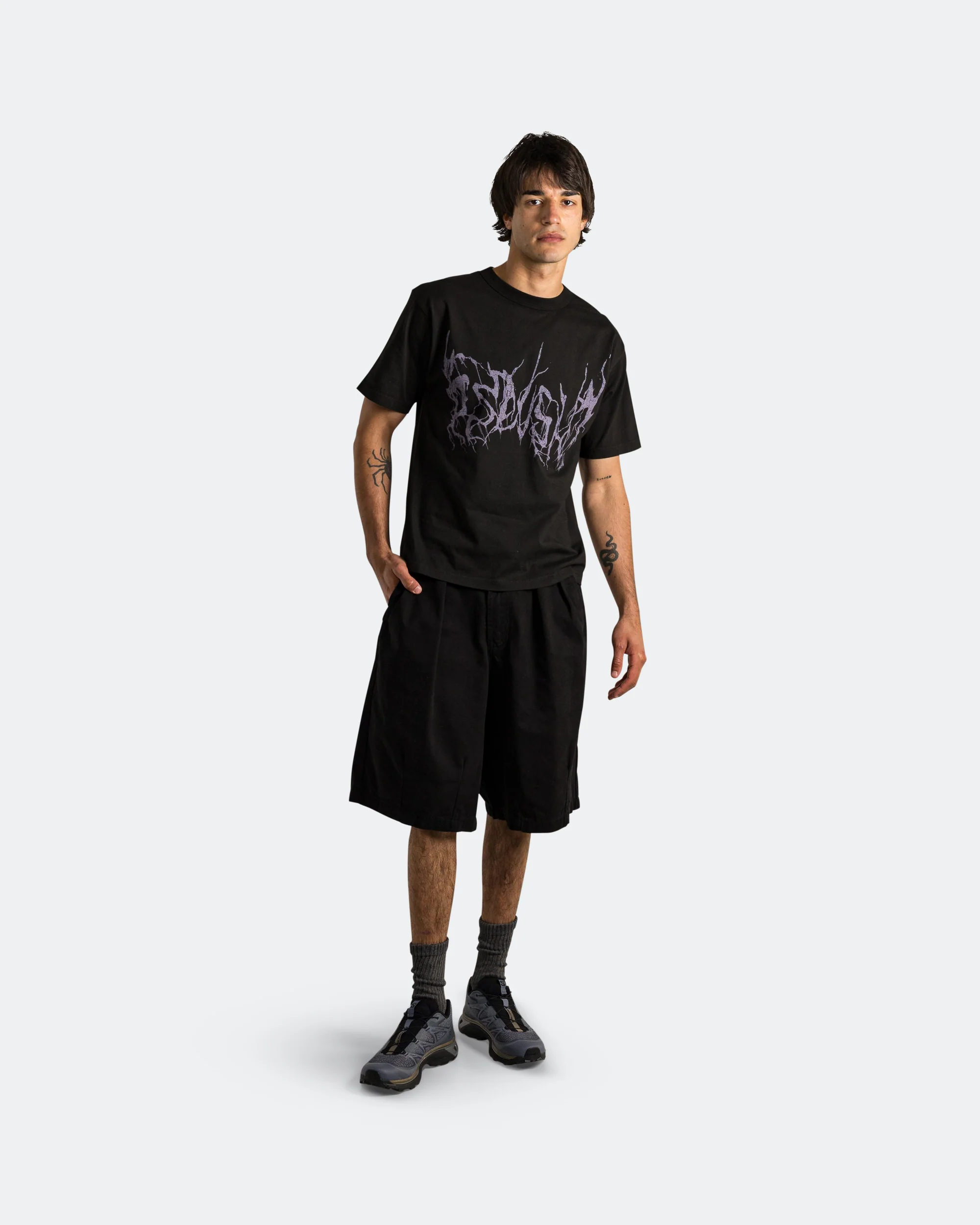 Pleated Balloon Shorts - Black - Image 5