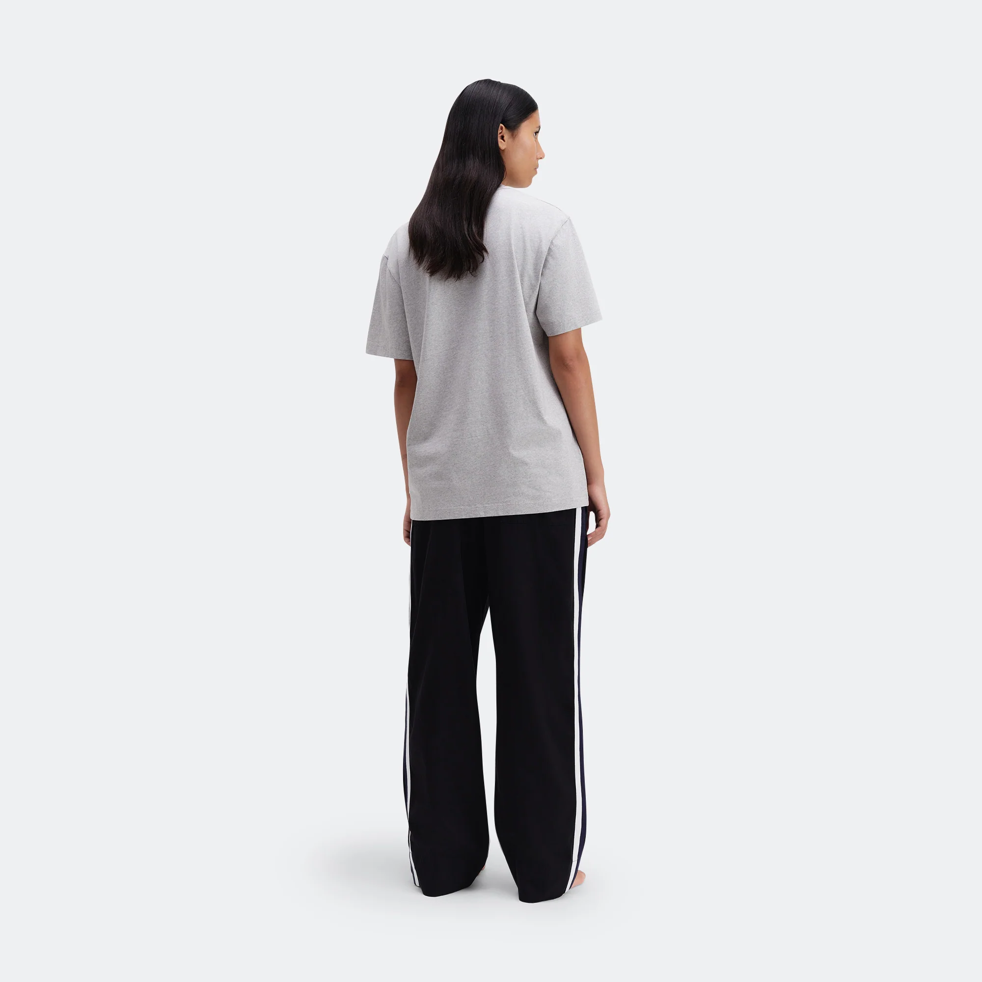 Pyjama Pants Grosgrain Side Stripe - All Black Cotton Poplin - Image 9