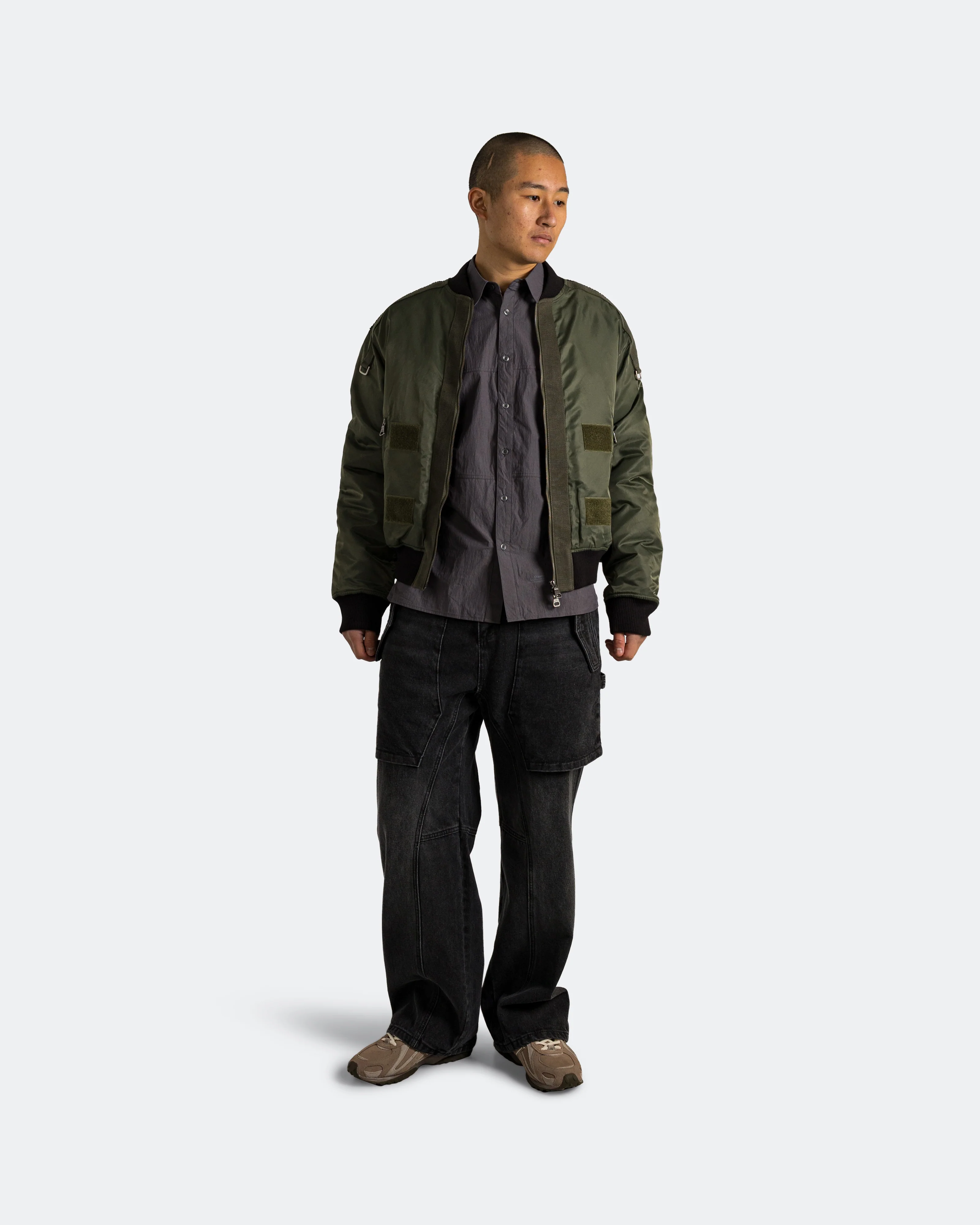 Raptor Layered Wide-Leg Jeans - Washed Black - Image 6