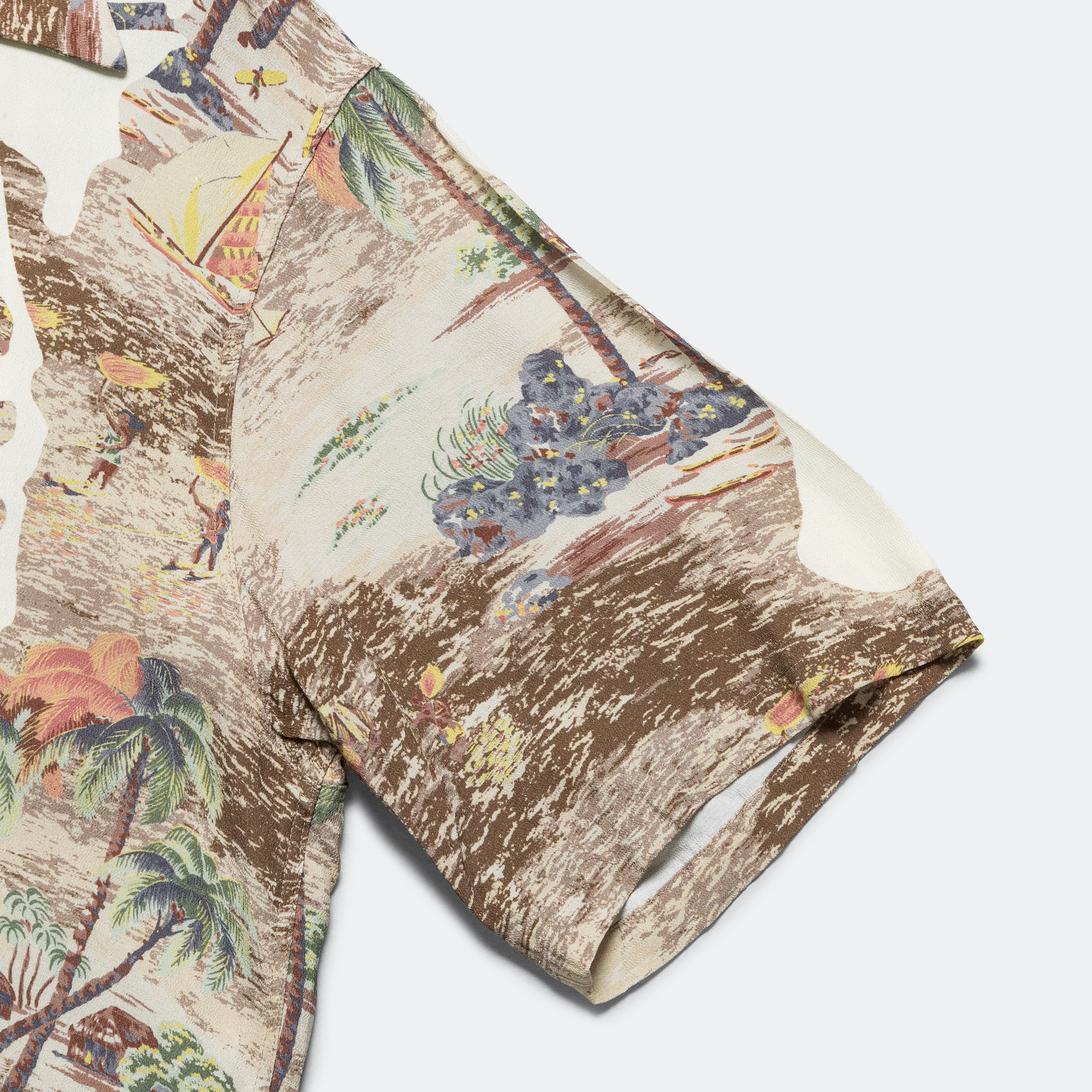 Rayon KAMEKAMEHA BONE Aloha Shirt - Brown - Image 5