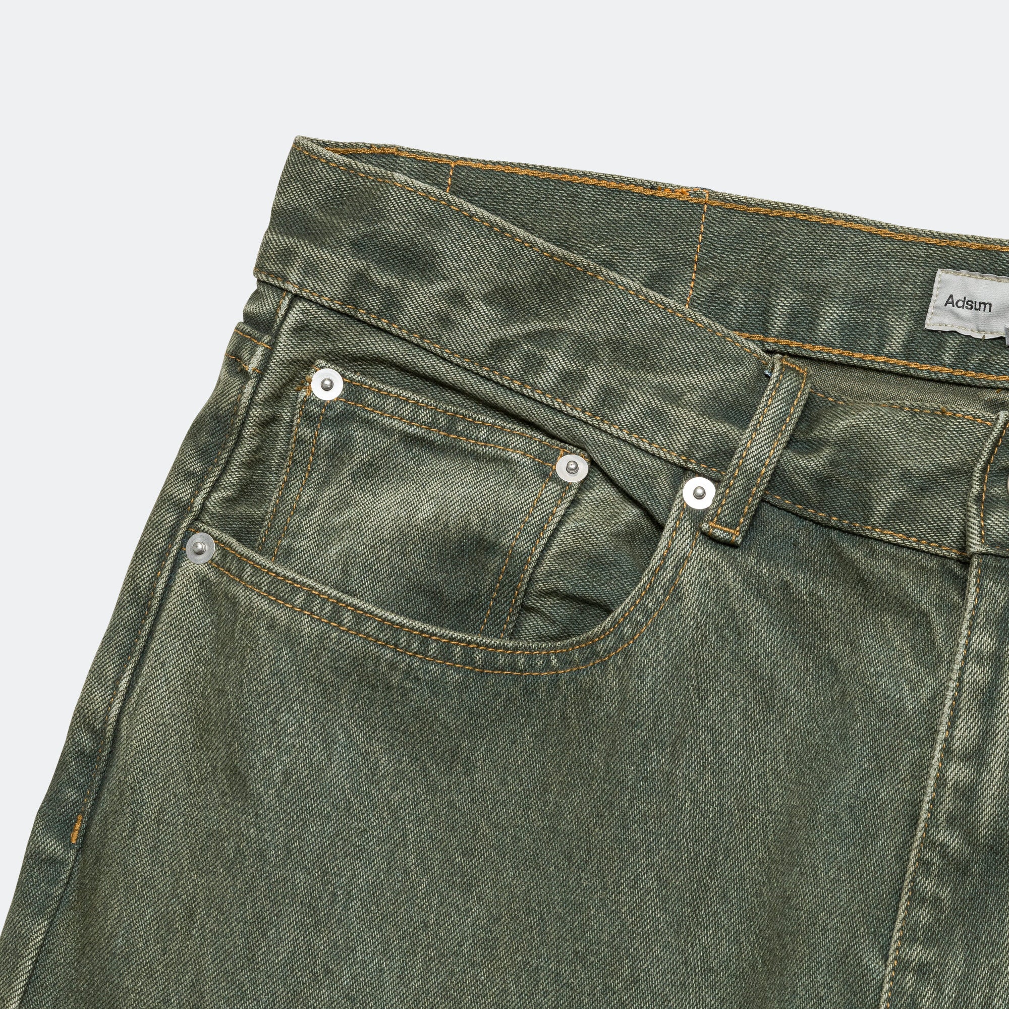 Relaxed Fit Overdyed Denim - Green - Image 3