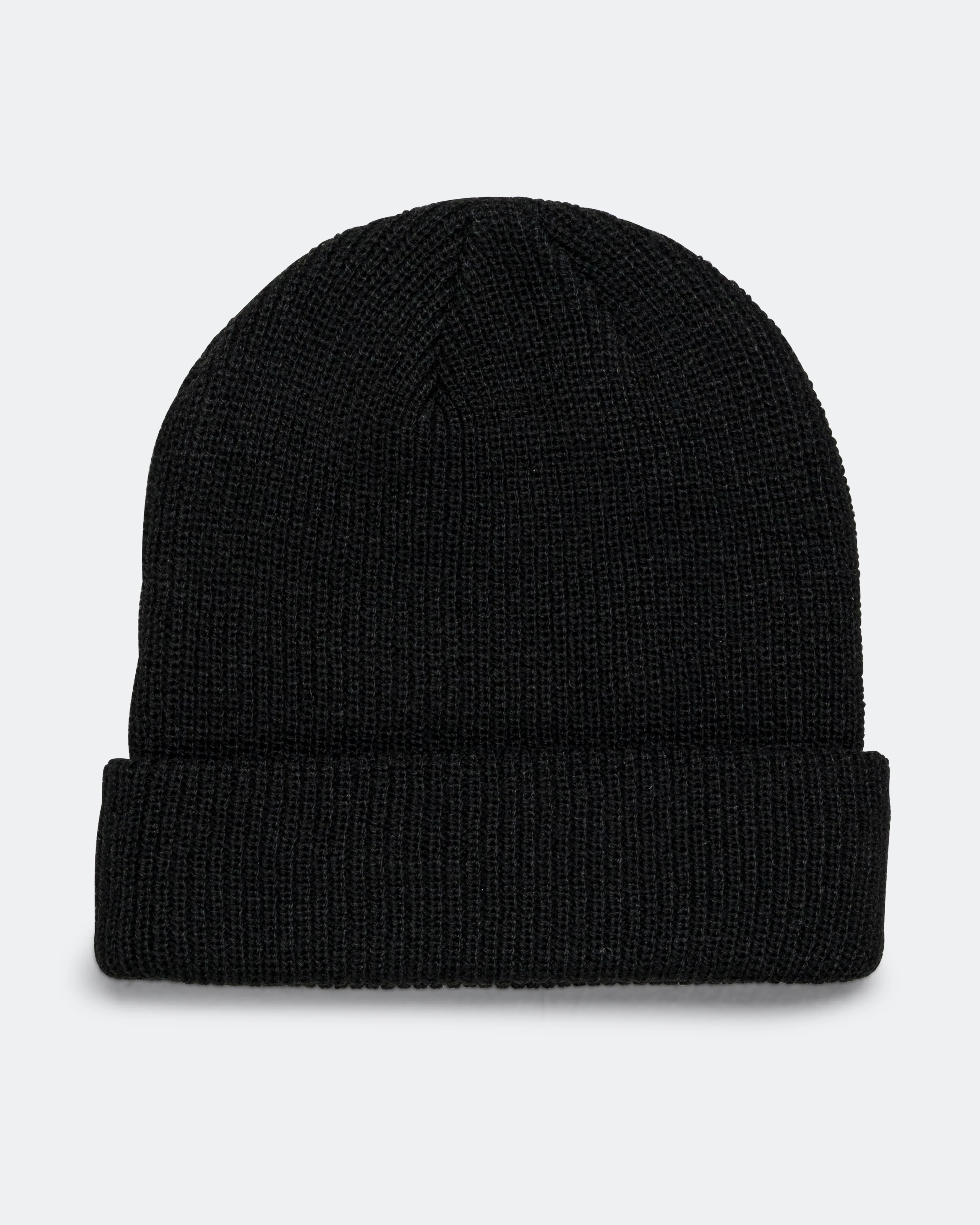Ribbed Knit Label Beanie - Black - Image 4