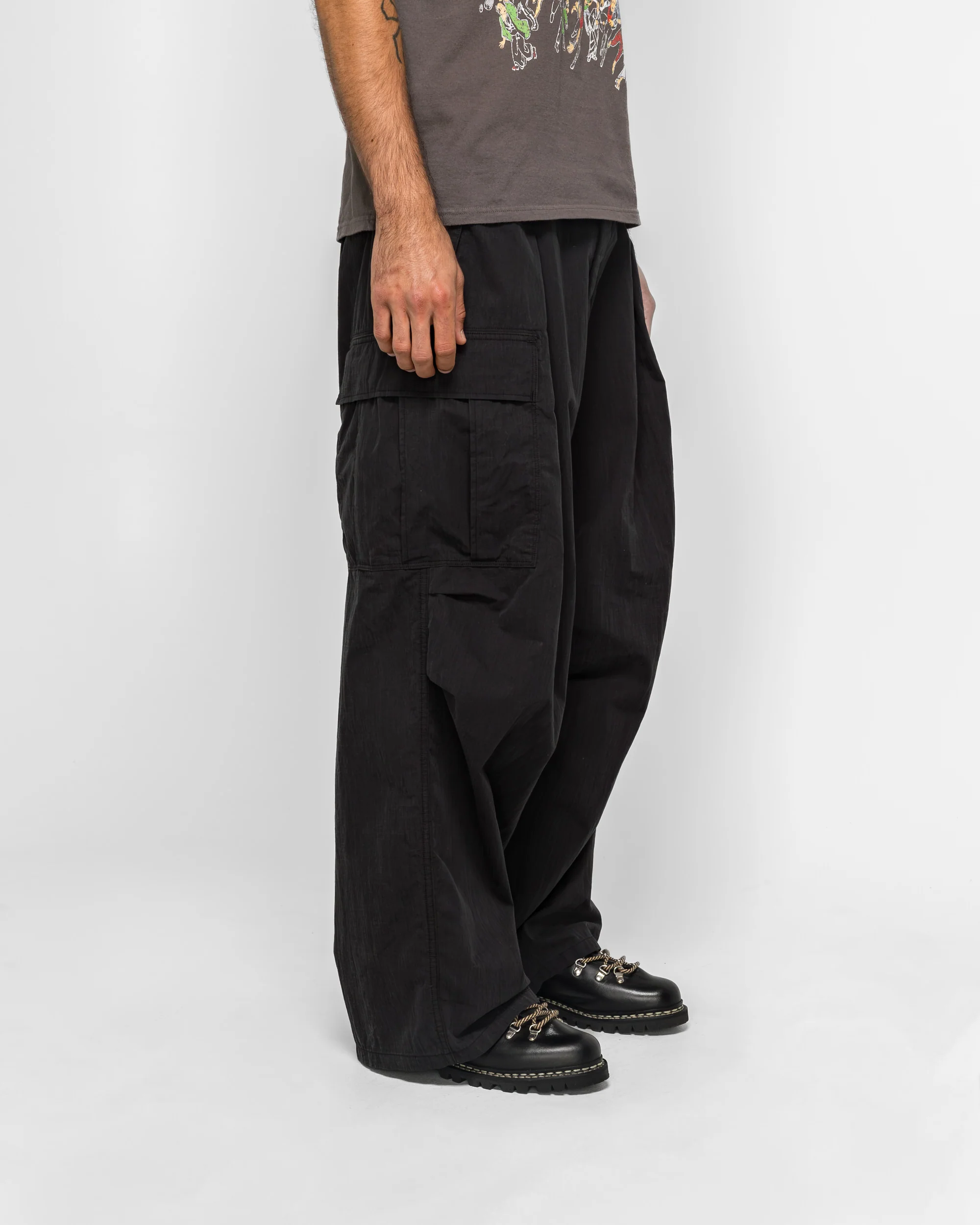 Rip Stop JUMBO Cargo Pants - Black - Image 3