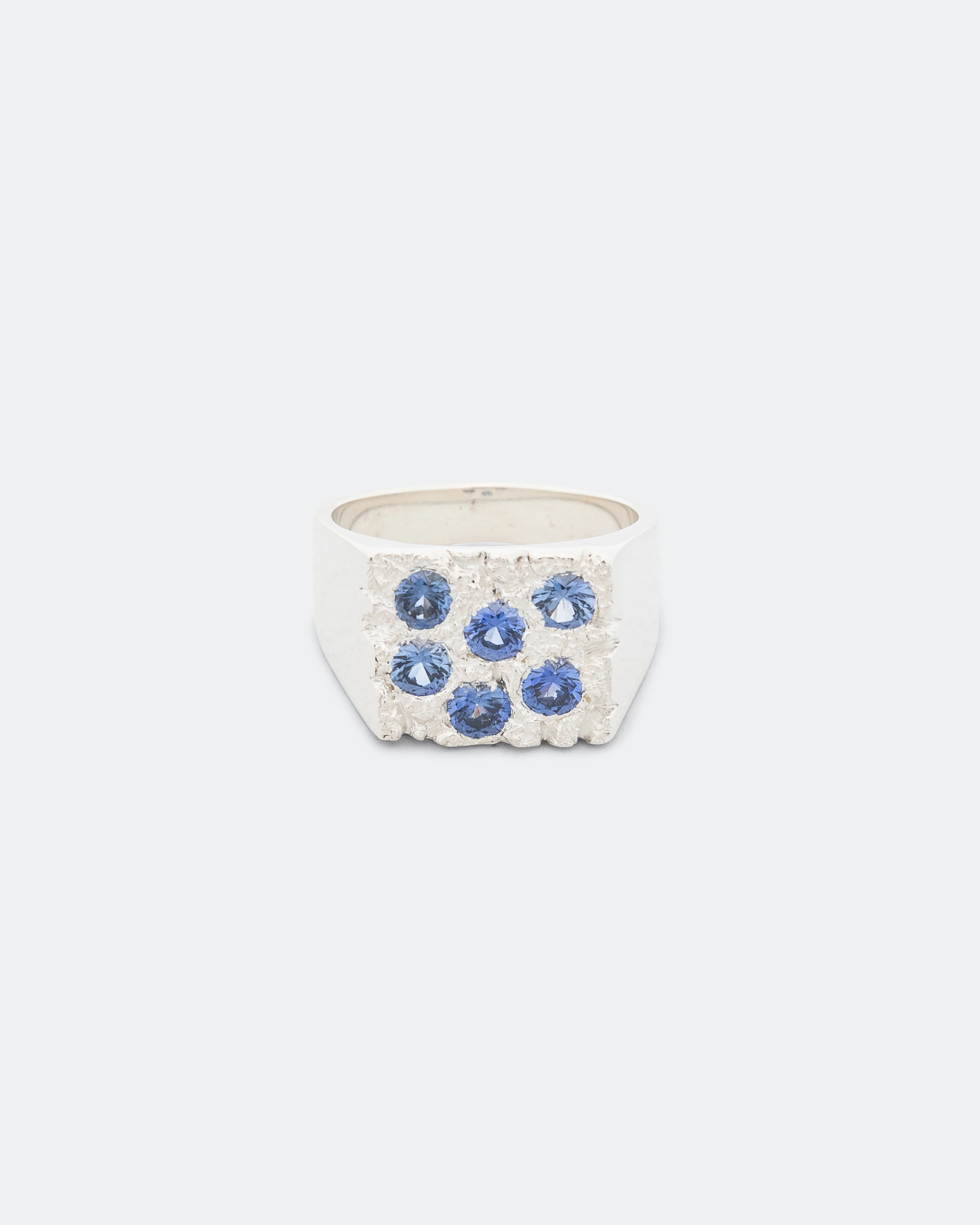 Rose Garden Signet - Blue Sapphire/925 Silver
