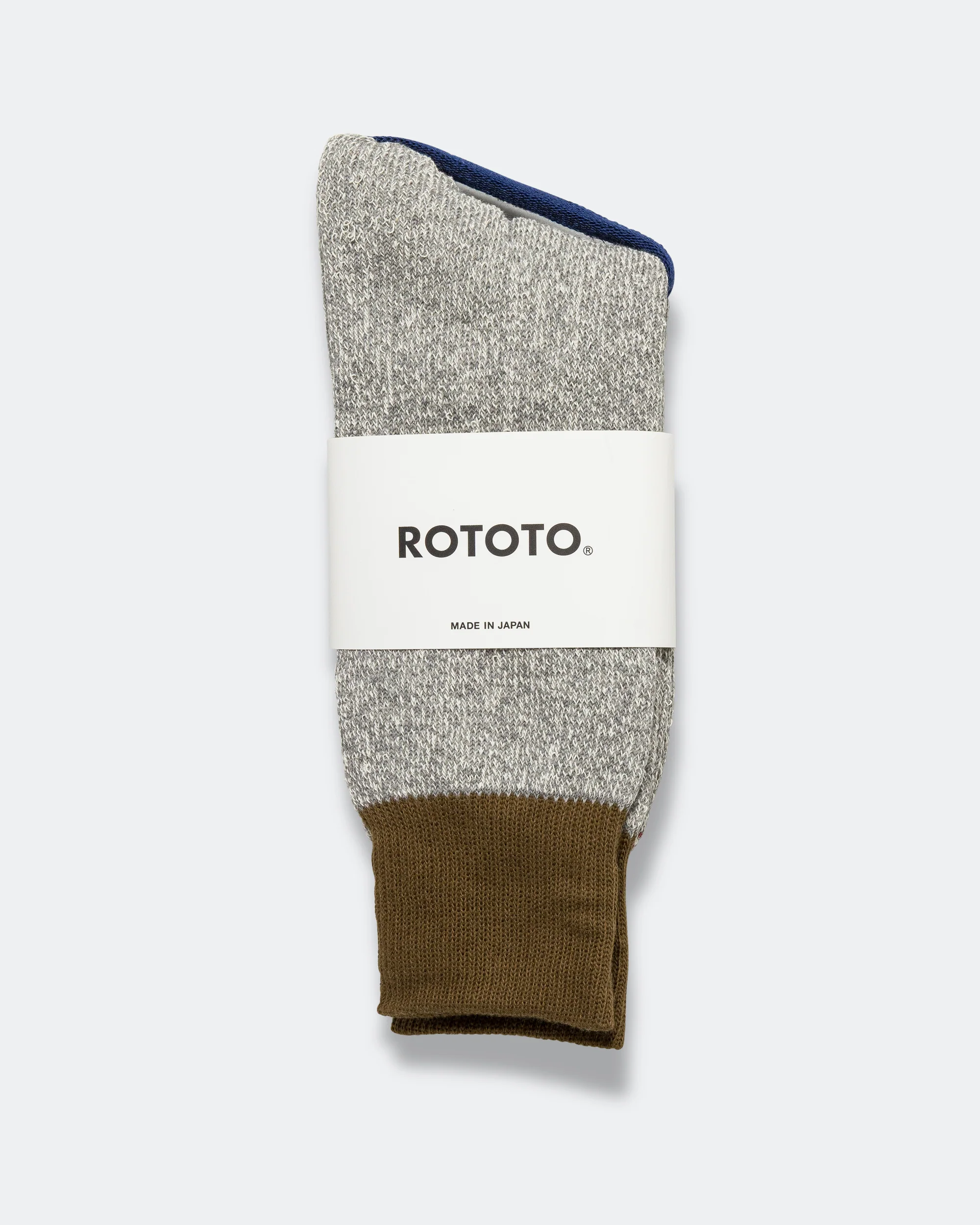 Double Face Crew Sock - Olive/Gray