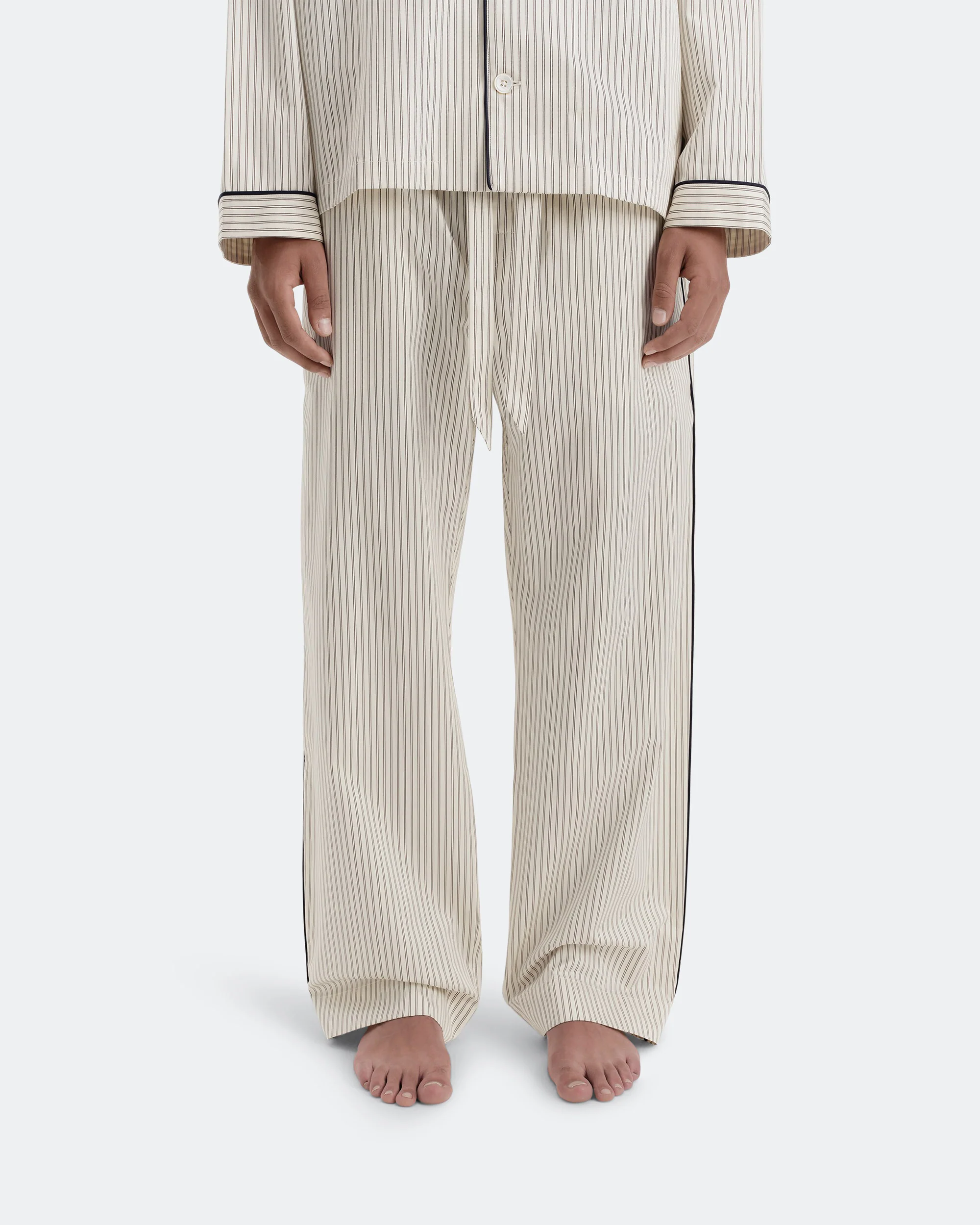 Sateen Pyjama Pant - Brown Pin Stripes - Image 2