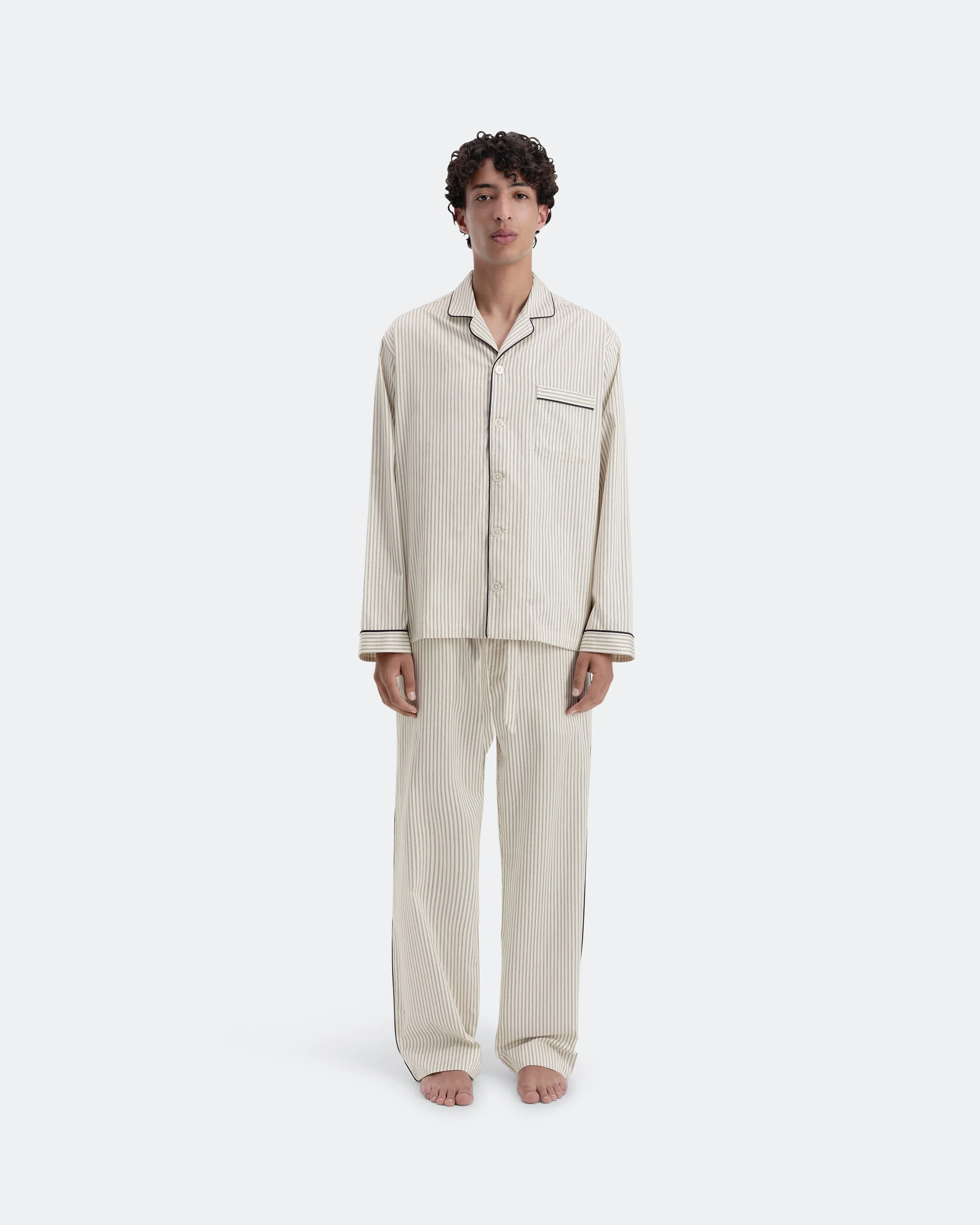 Sateen Pyjama Pant - Brown Pin Stripes - Image 4
