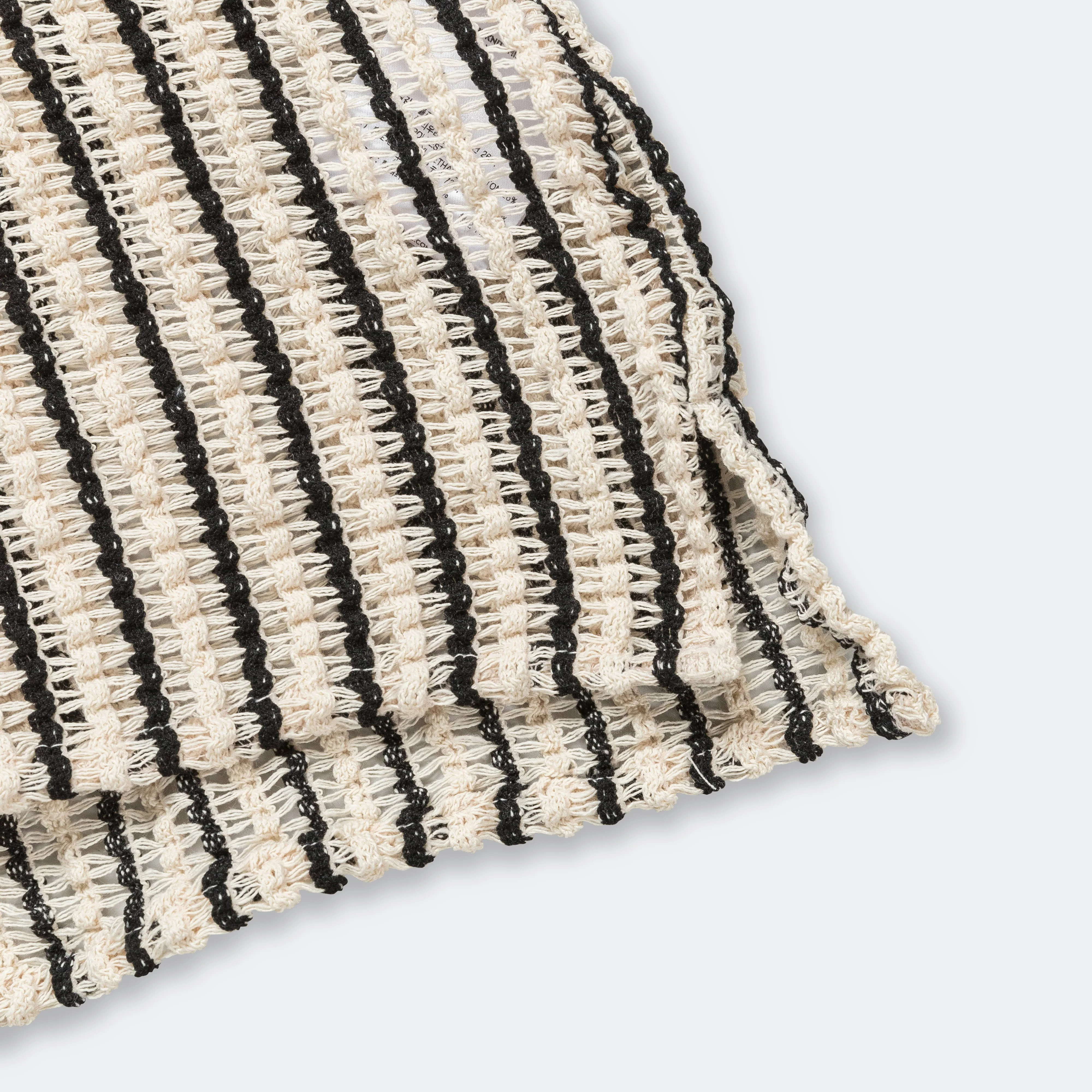 Sheer Stripe Knit SS Shirt - Ecru - Image 5