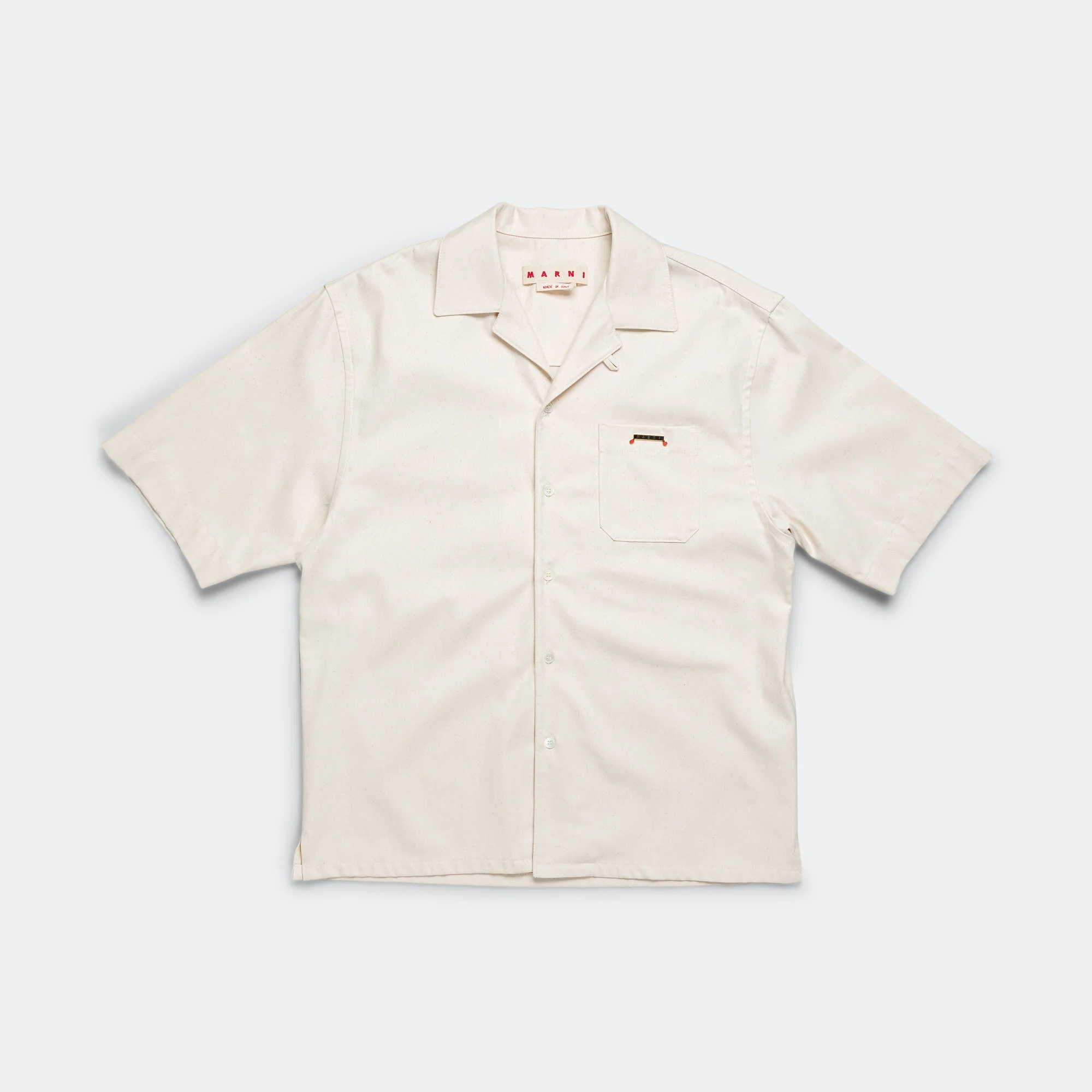 Short Sleeve Cotton Shirt - Bone