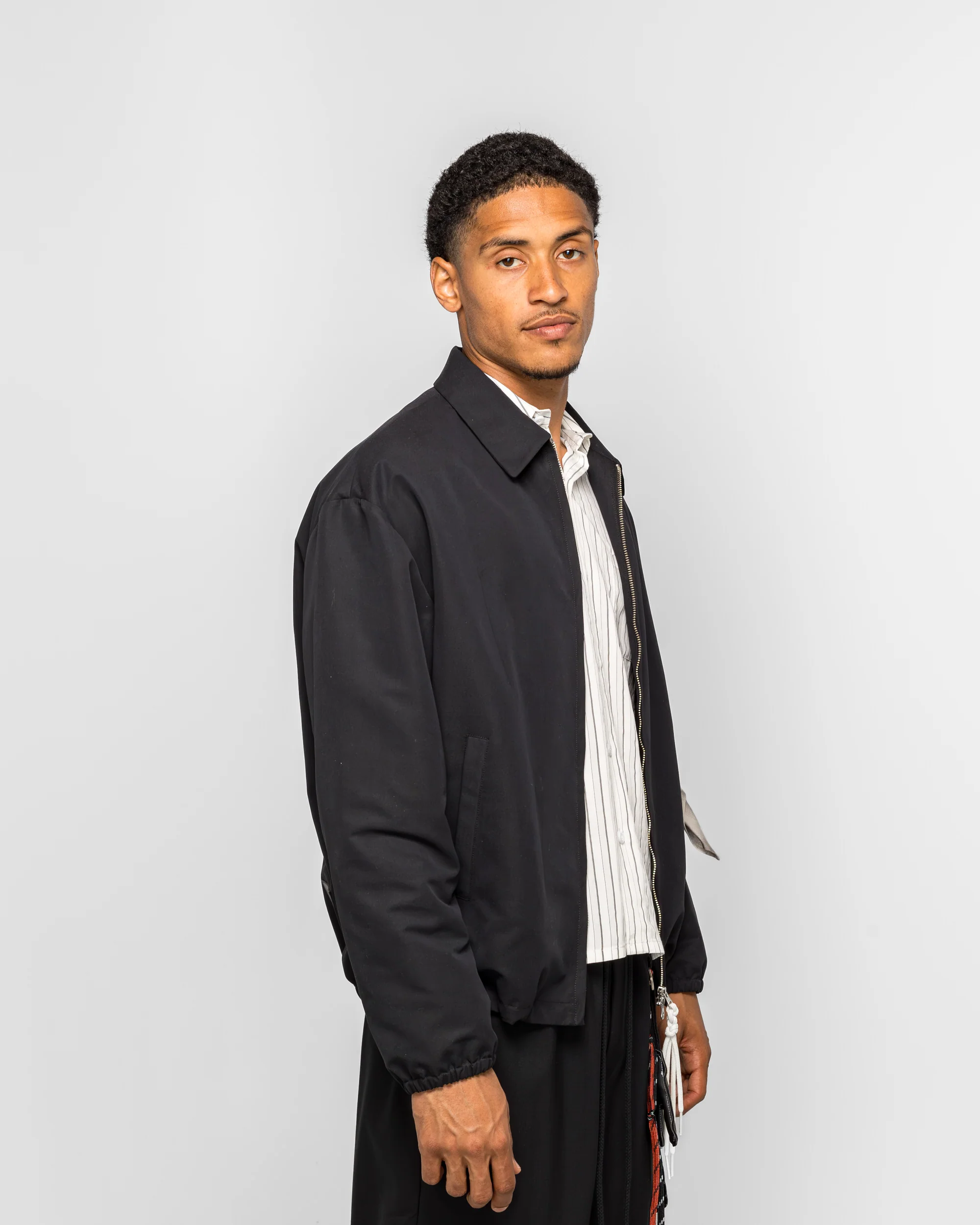 Slim Coach Jacket - Black Peach Poly - Image 3