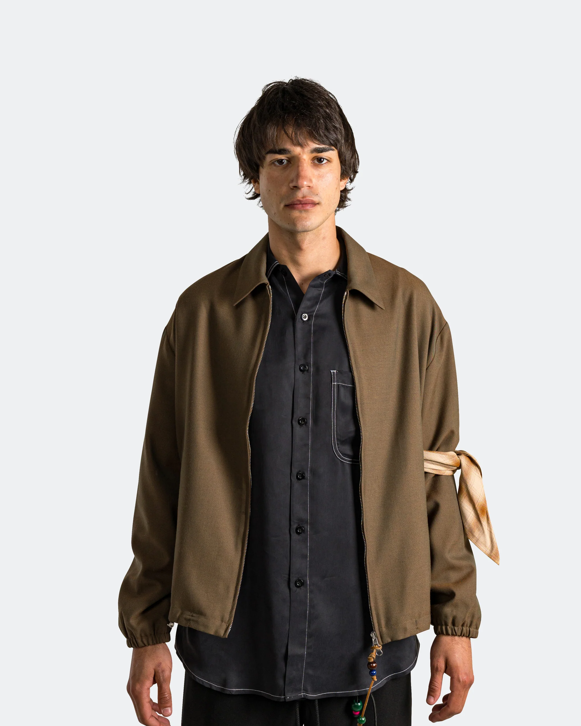 Slim Coach Jacket - Brown Chambre Gabardine - Image 2