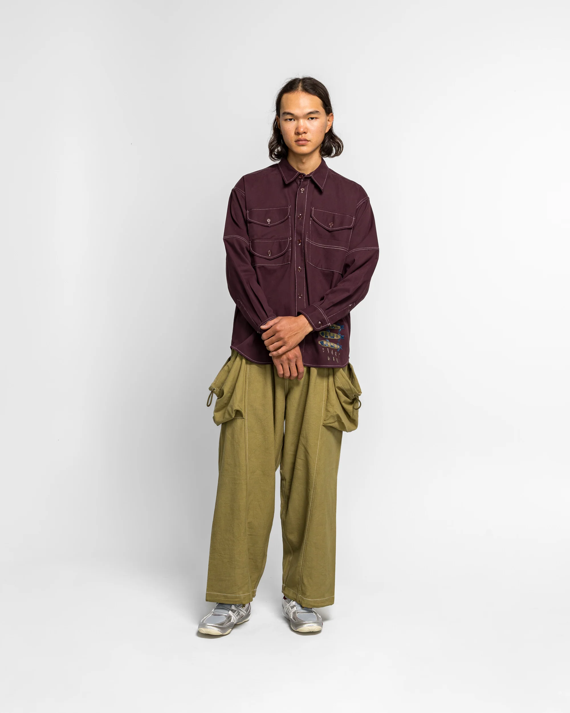 Harvest Shirt - Purple Fish Hand Applique - Image 6
