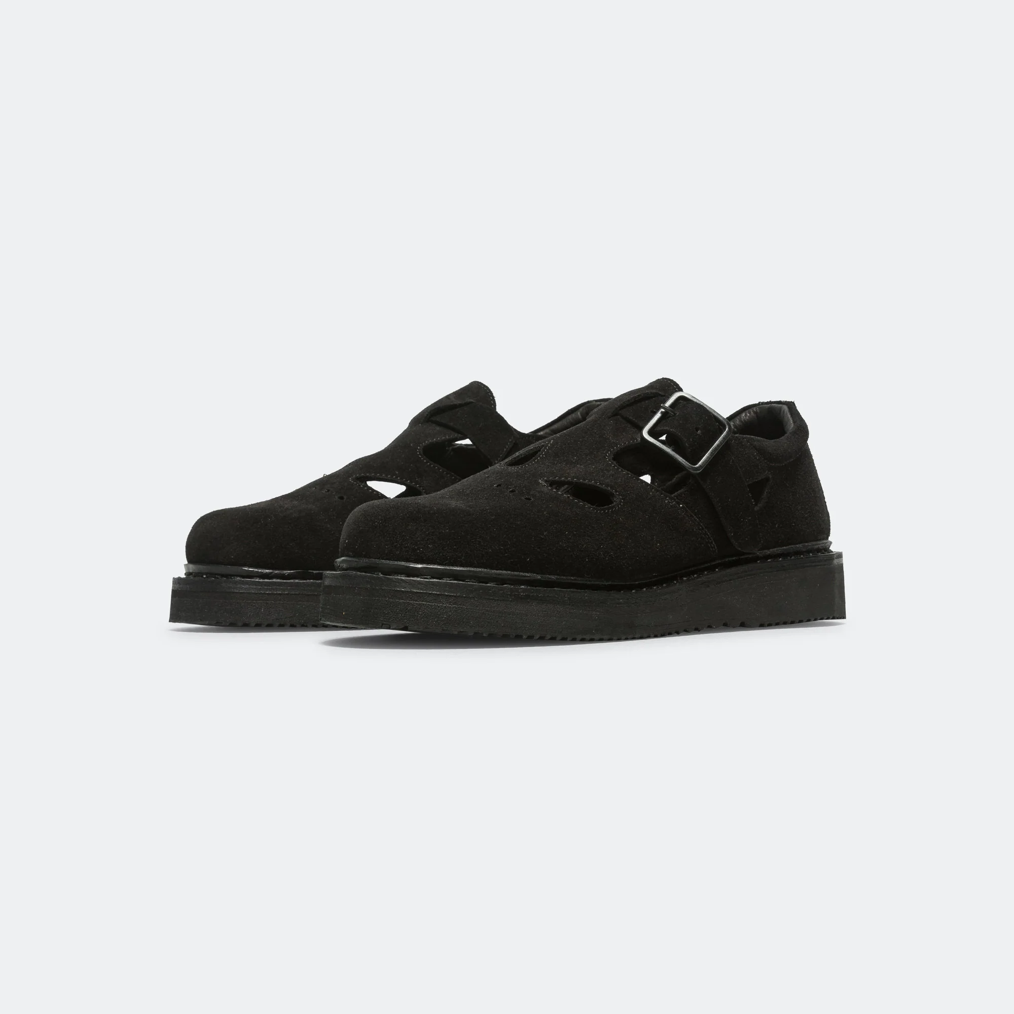 Strapped Oxford - Black Leather - Image 2