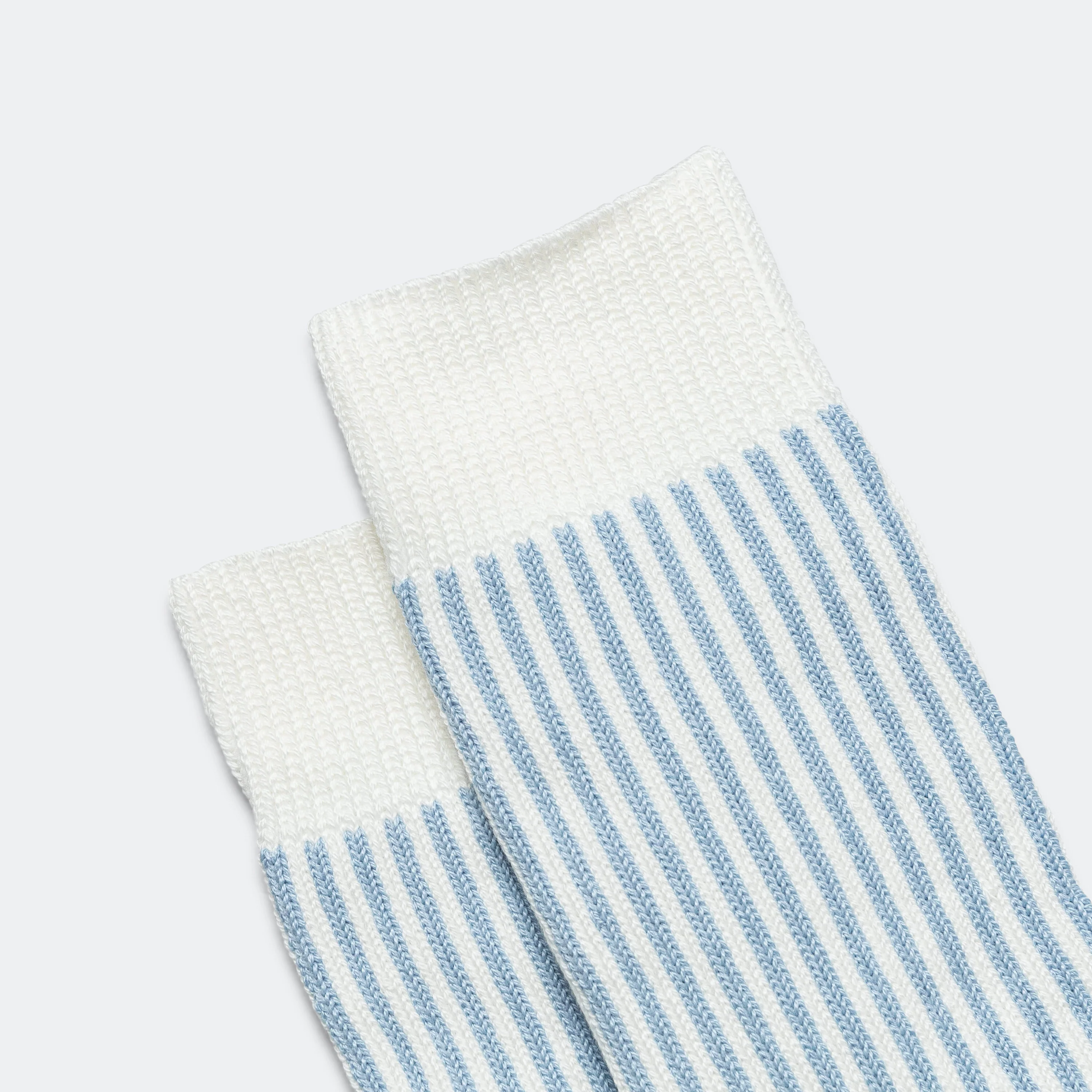 Striped Crew Sock - White/Blue - Image 3
