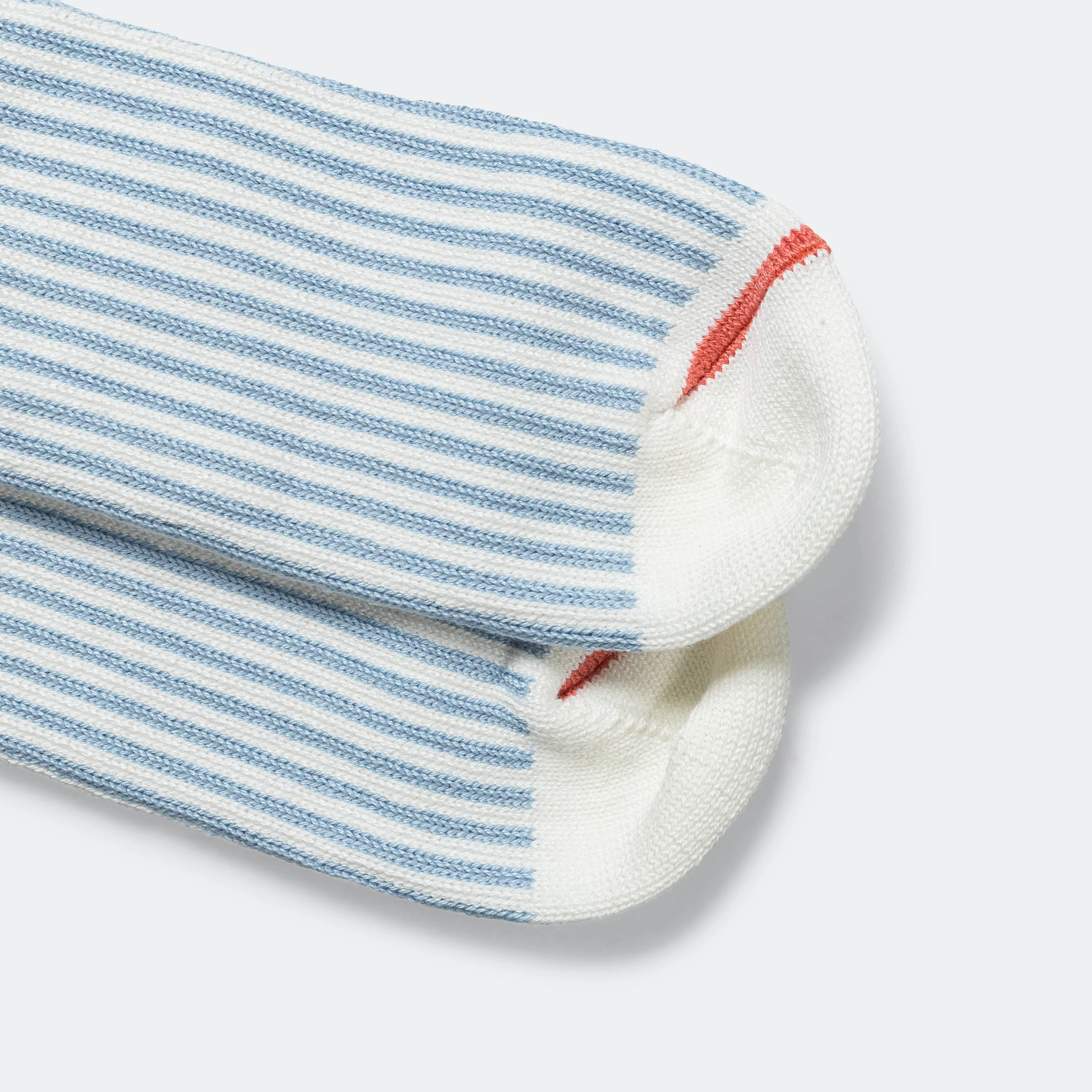 Striped Crew Sock - White/Blue - Image 4