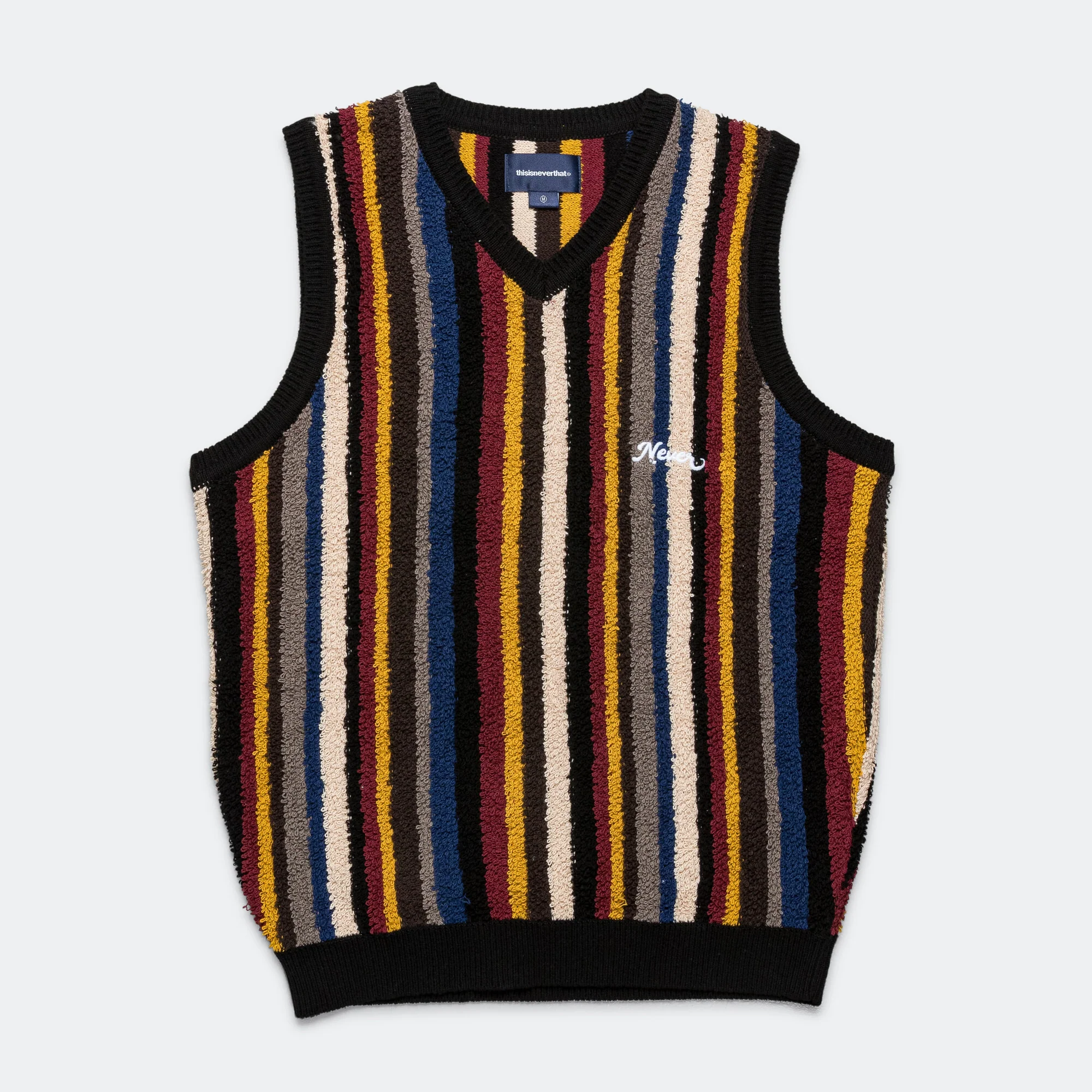 Striped Knit Vest - Black