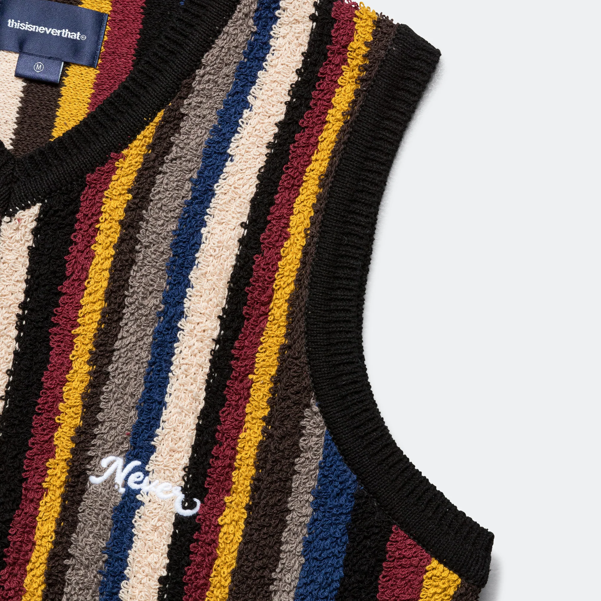 Striped Knit Vest - Black - Image 3