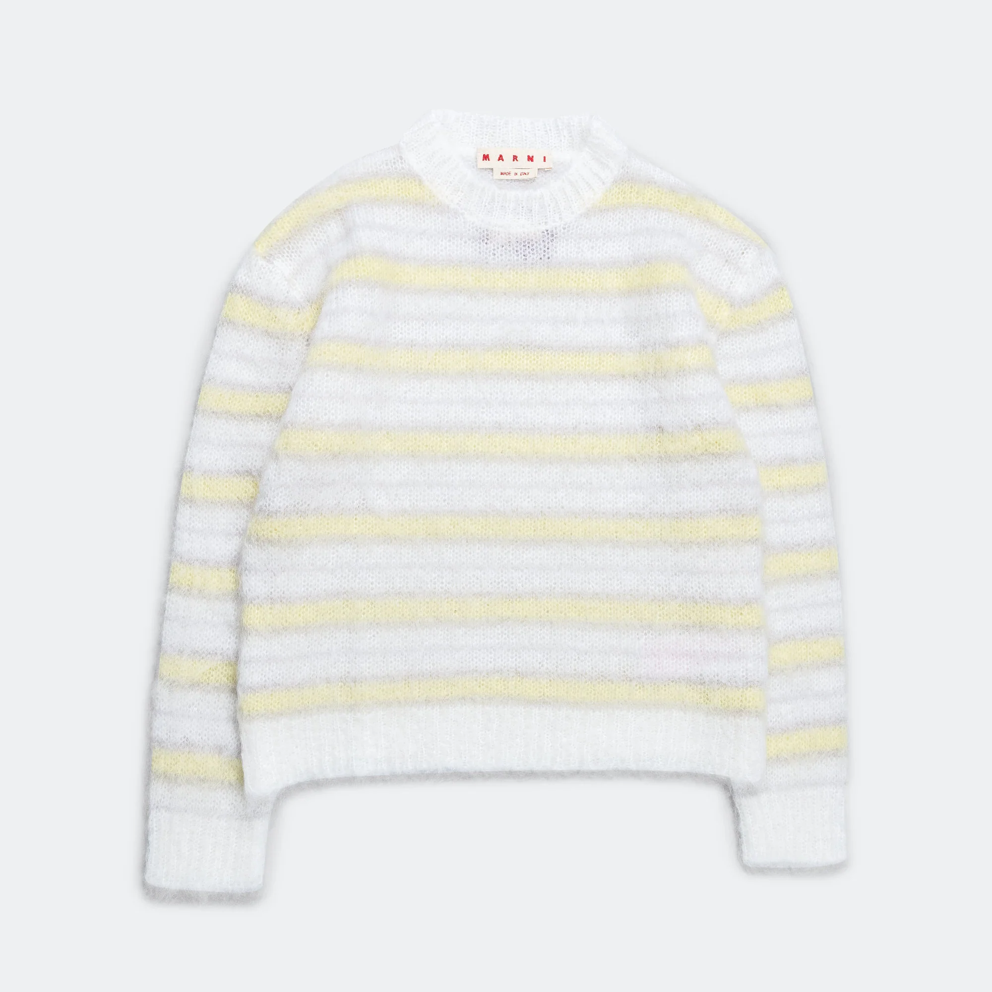 Striped Mohair Sweater - Lily White