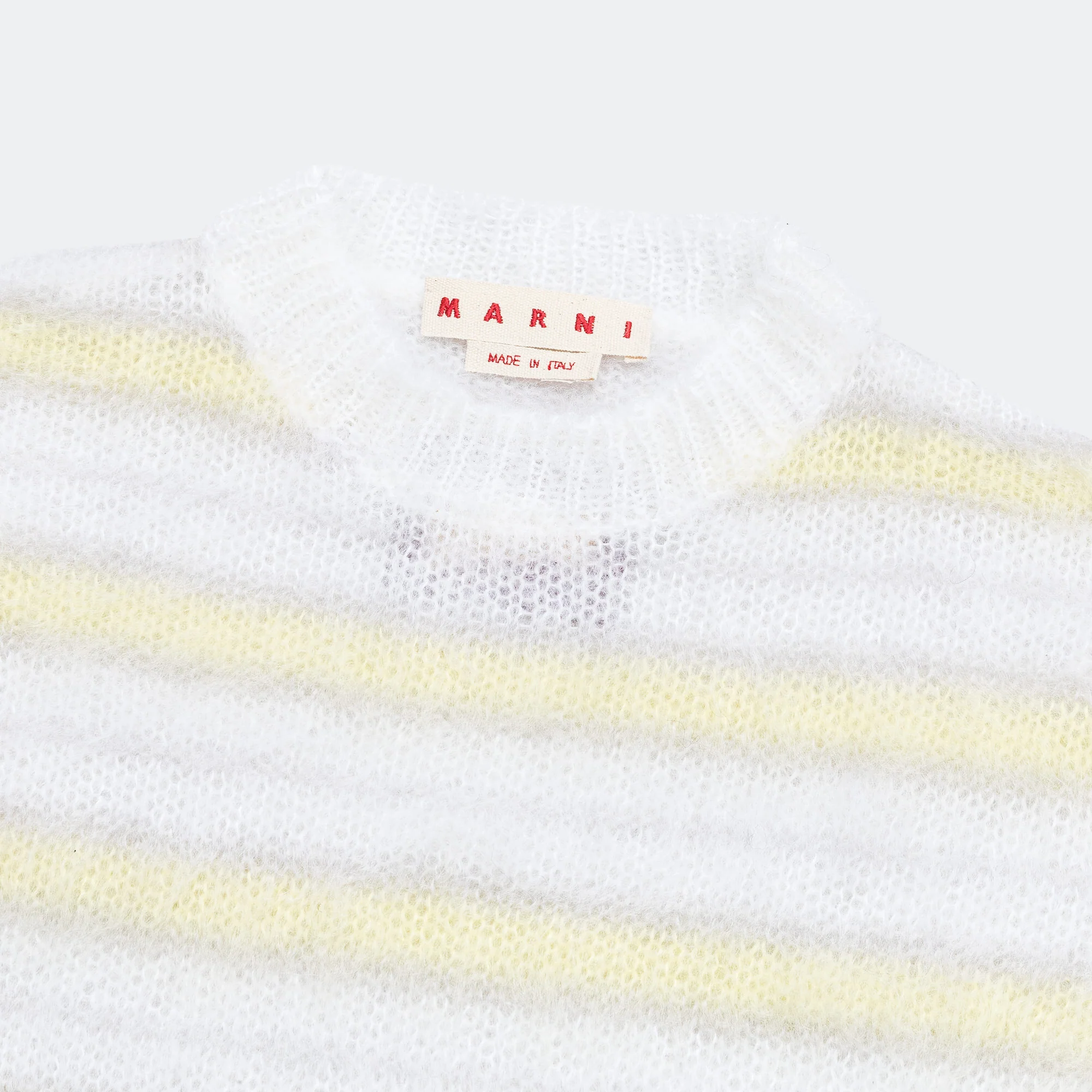Striped Mohair Sweater - Lily White - Image 2