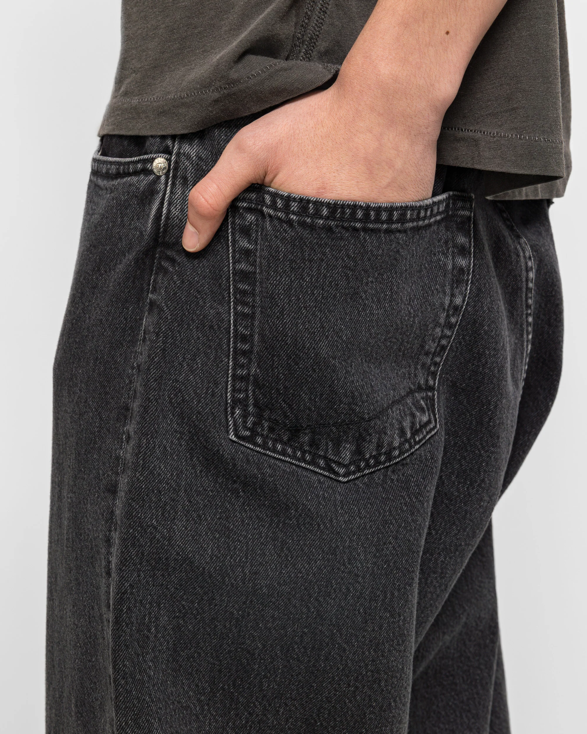 Super Dad's Fit Pants - Black Denim Stone Wash - Image 5