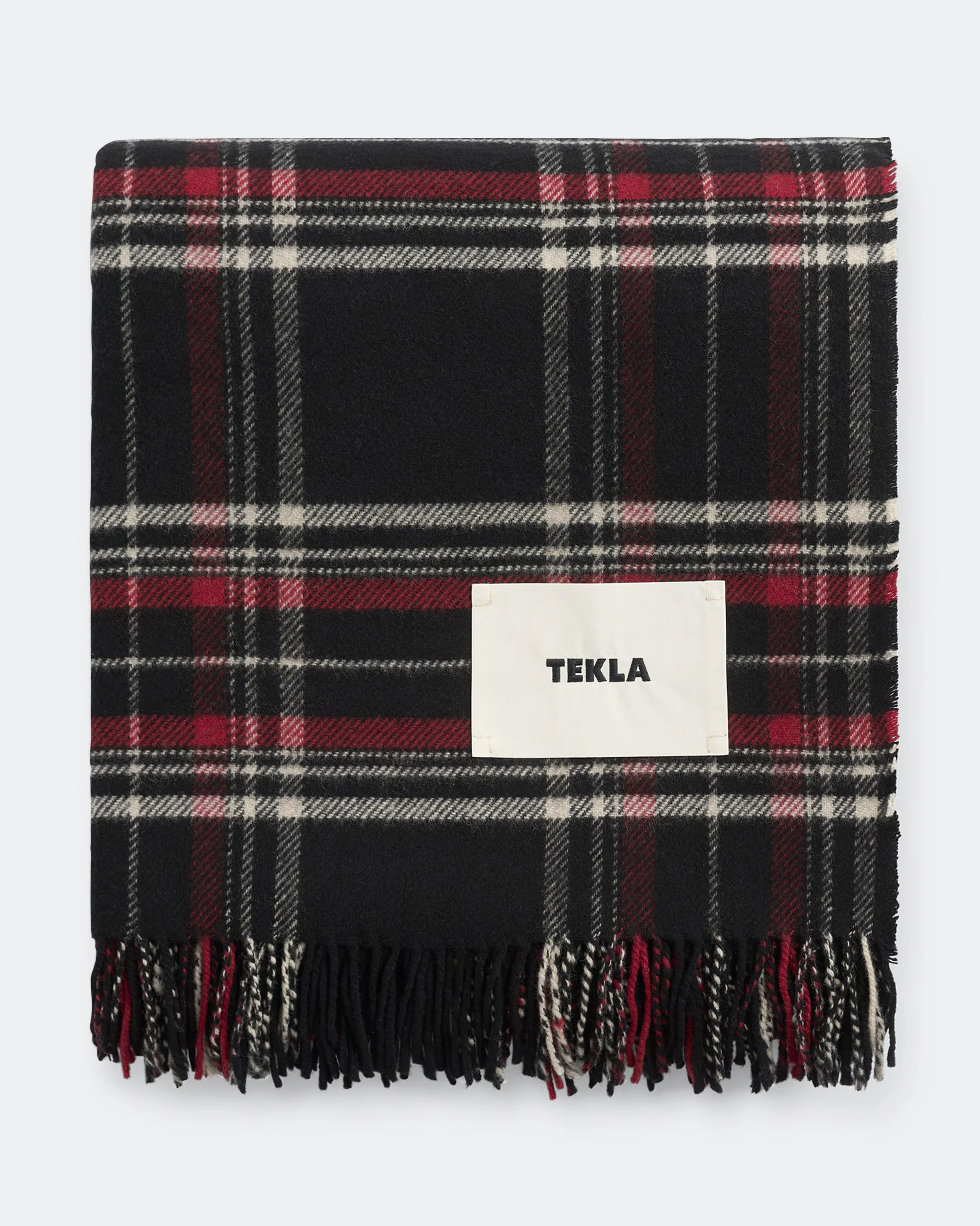Lambswool Blanket - Black Plaid - Image 3
