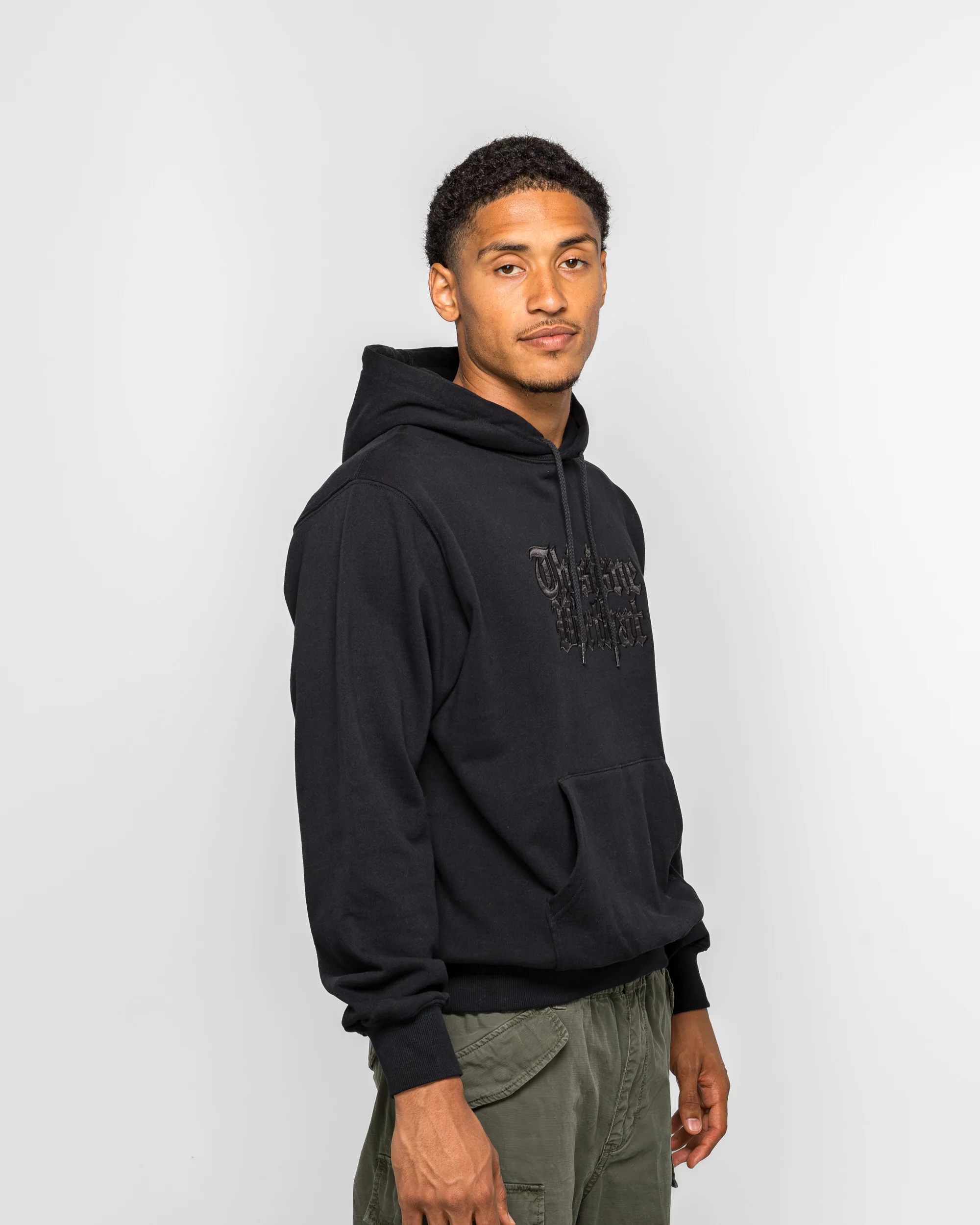 Old English Logo Hoodie - Black - Image 3
