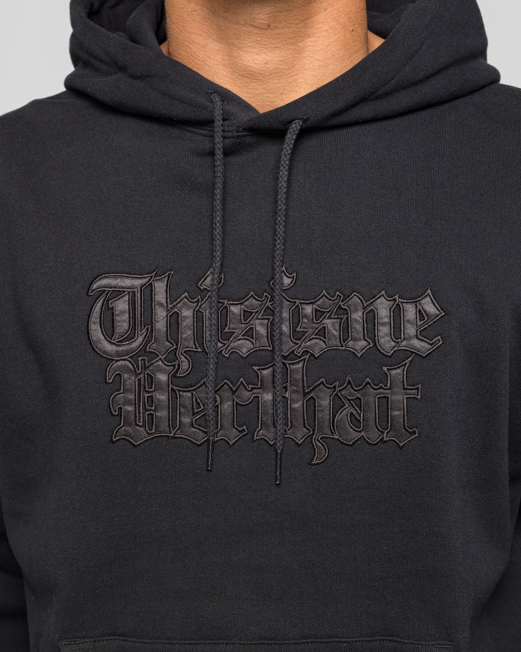 Old English Logo Hoodie - Black - Image 5