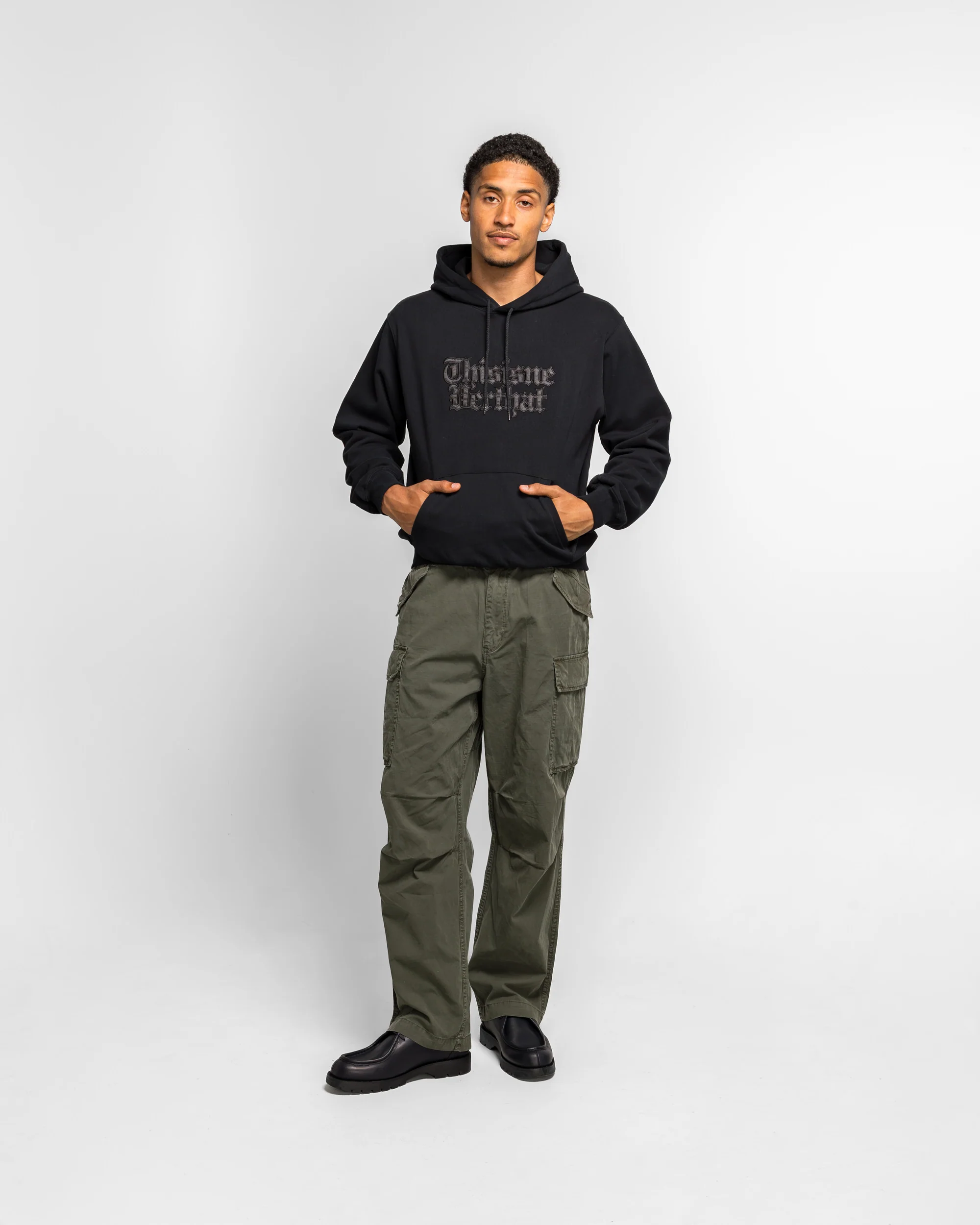 Old English Logo Hoodie - Black - Image 6