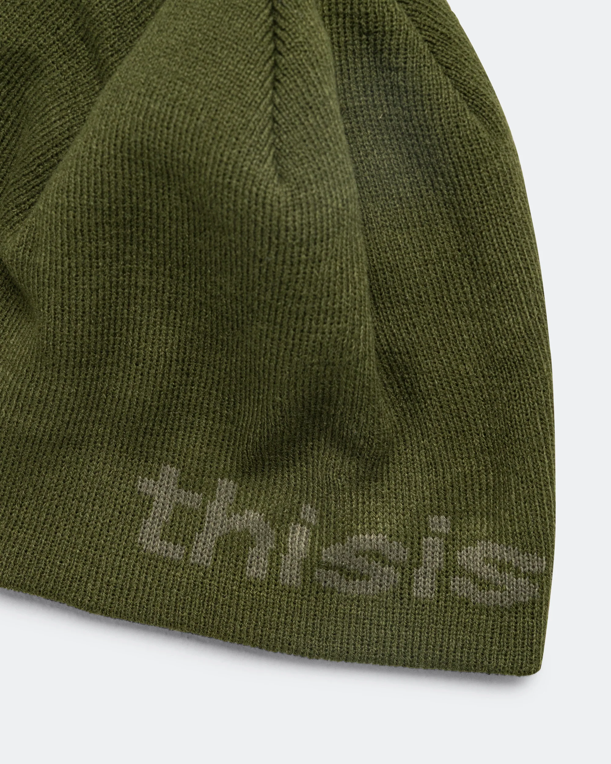 SP-Logo No Cuff Beanie - Olive - Image 2