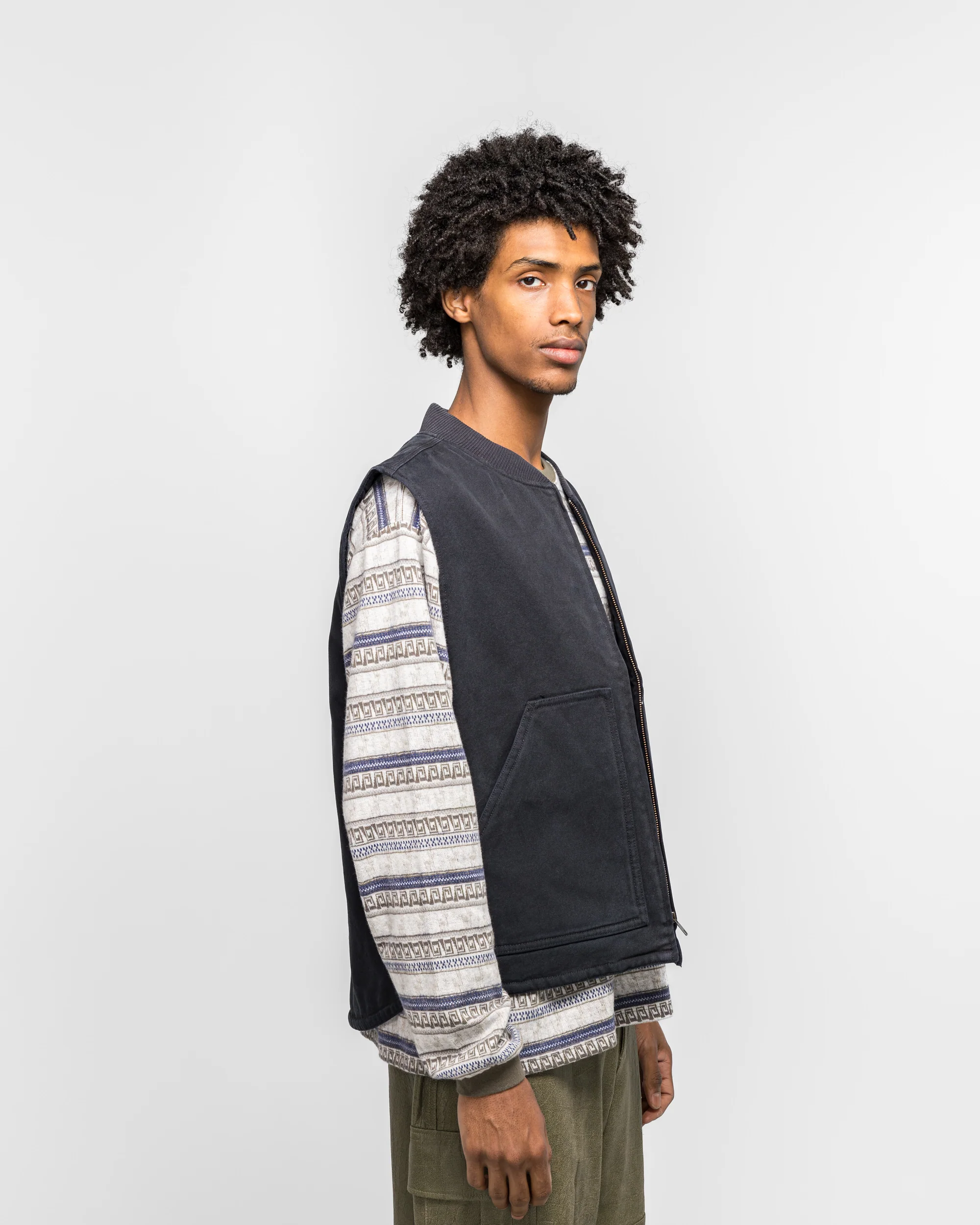 Washed Duck Vest - Navy - Image 3
