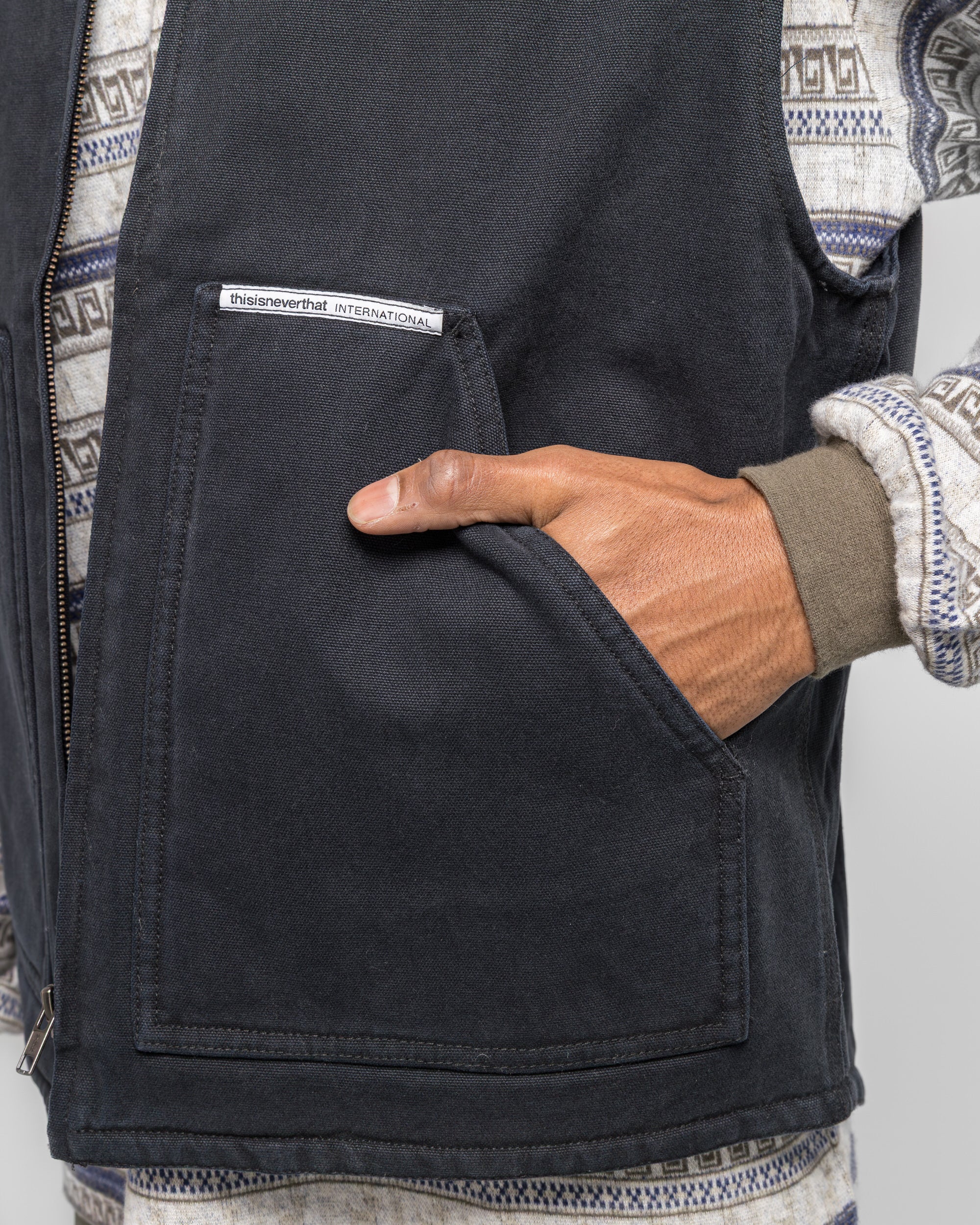 Washed Duck Vest - Navy - Image 5