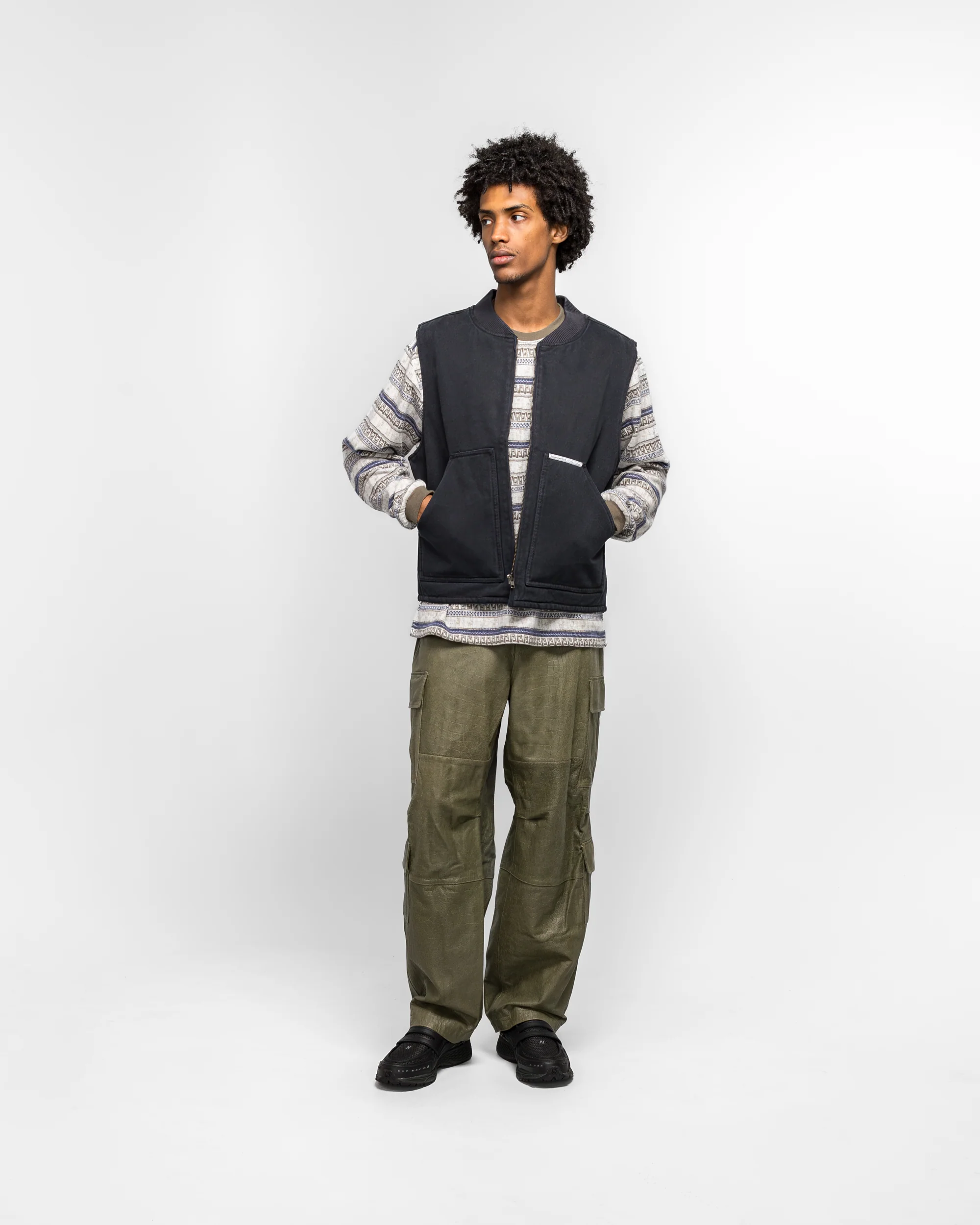 Washed Duck Vest - Navy - Image 6