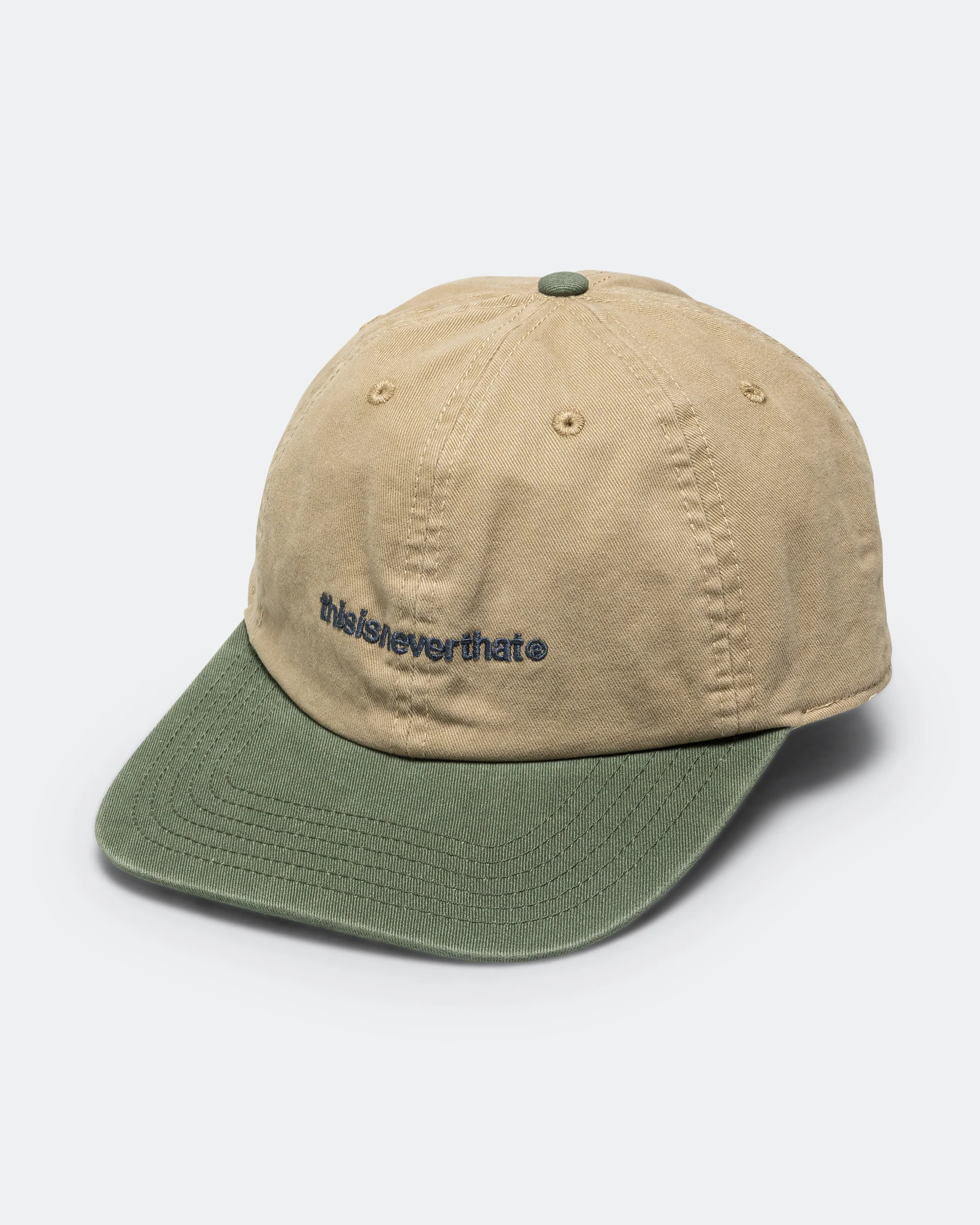 Washed T-Logo Cap - Beige/Moss