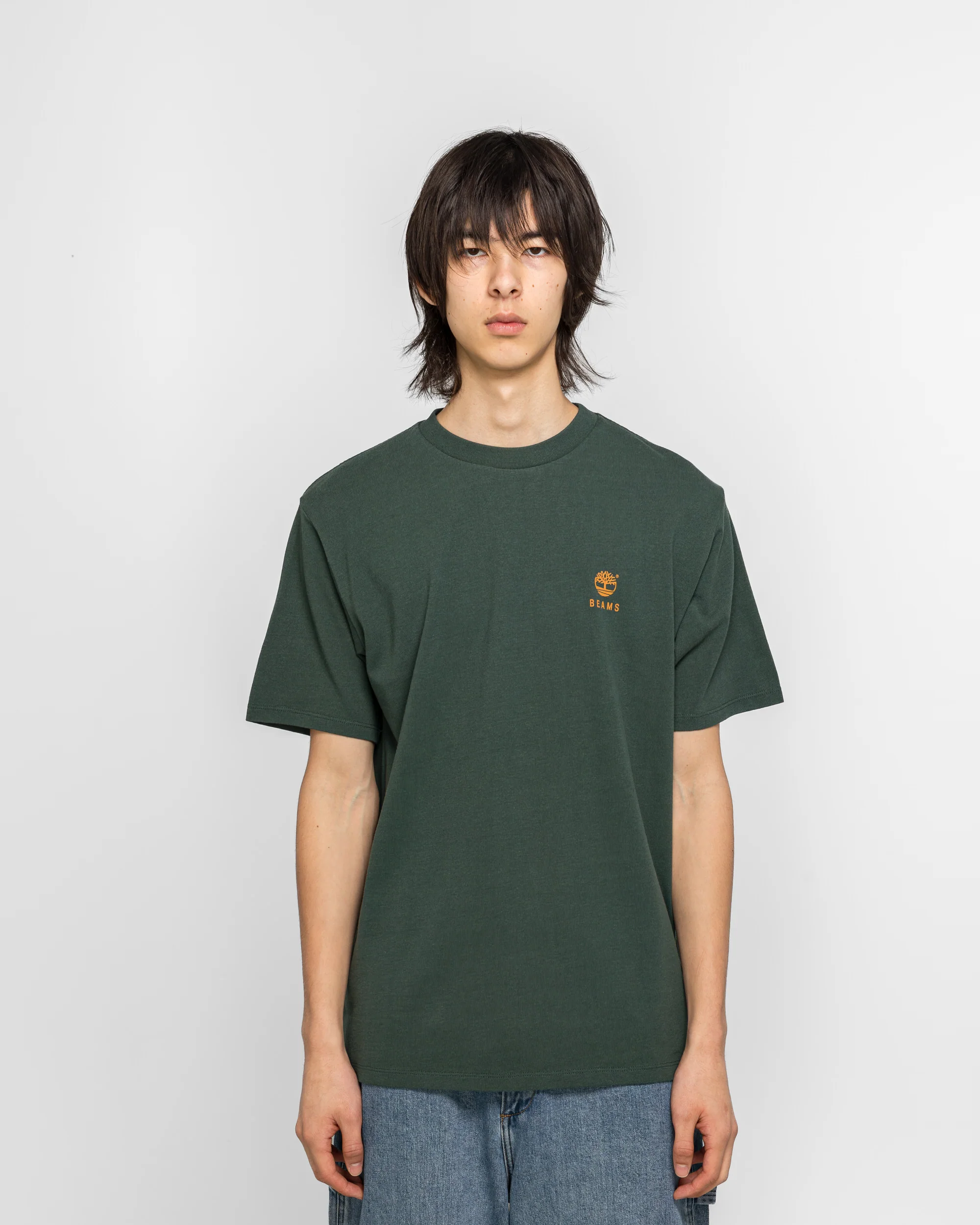 Cotton Print T-Shirt x BEAMS - Green - Image 2