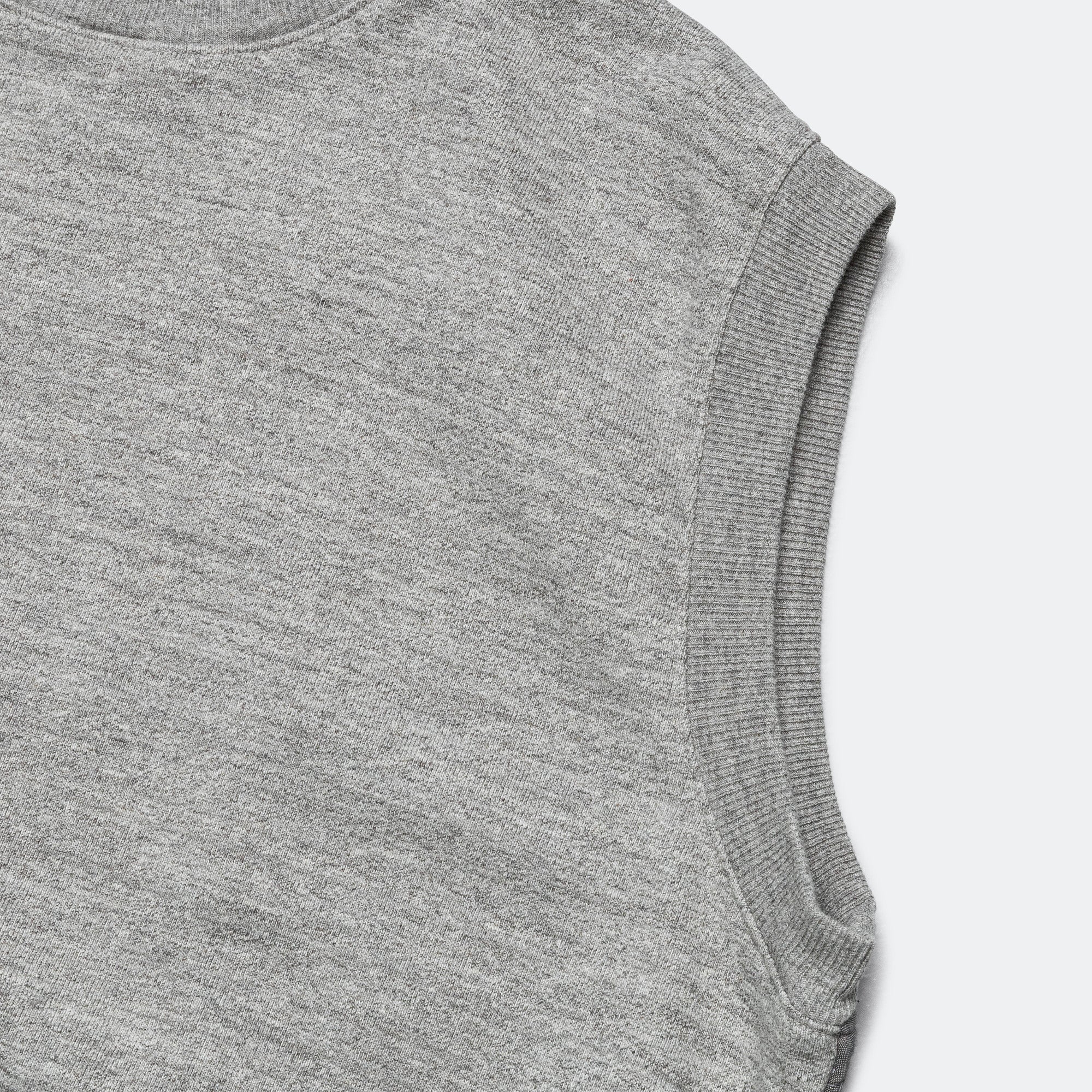 TOP SWT Knit x YABANE Quilt 2 TONES BIG Vest - Grey/IDG - Image 5