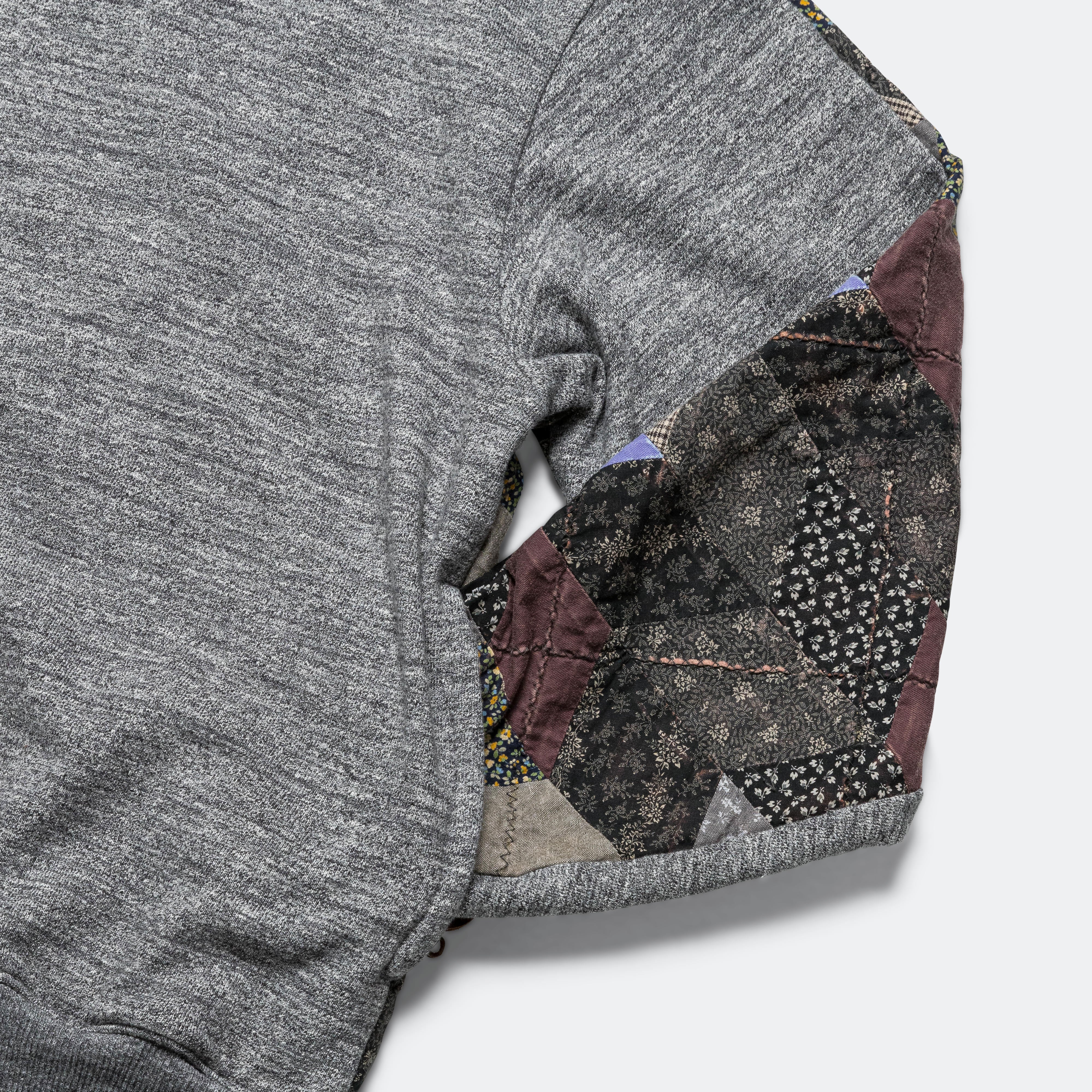TOP SWT Knit x YABANE Quilt 2TONES BIG SWT - Charcoal/Black - Image 3