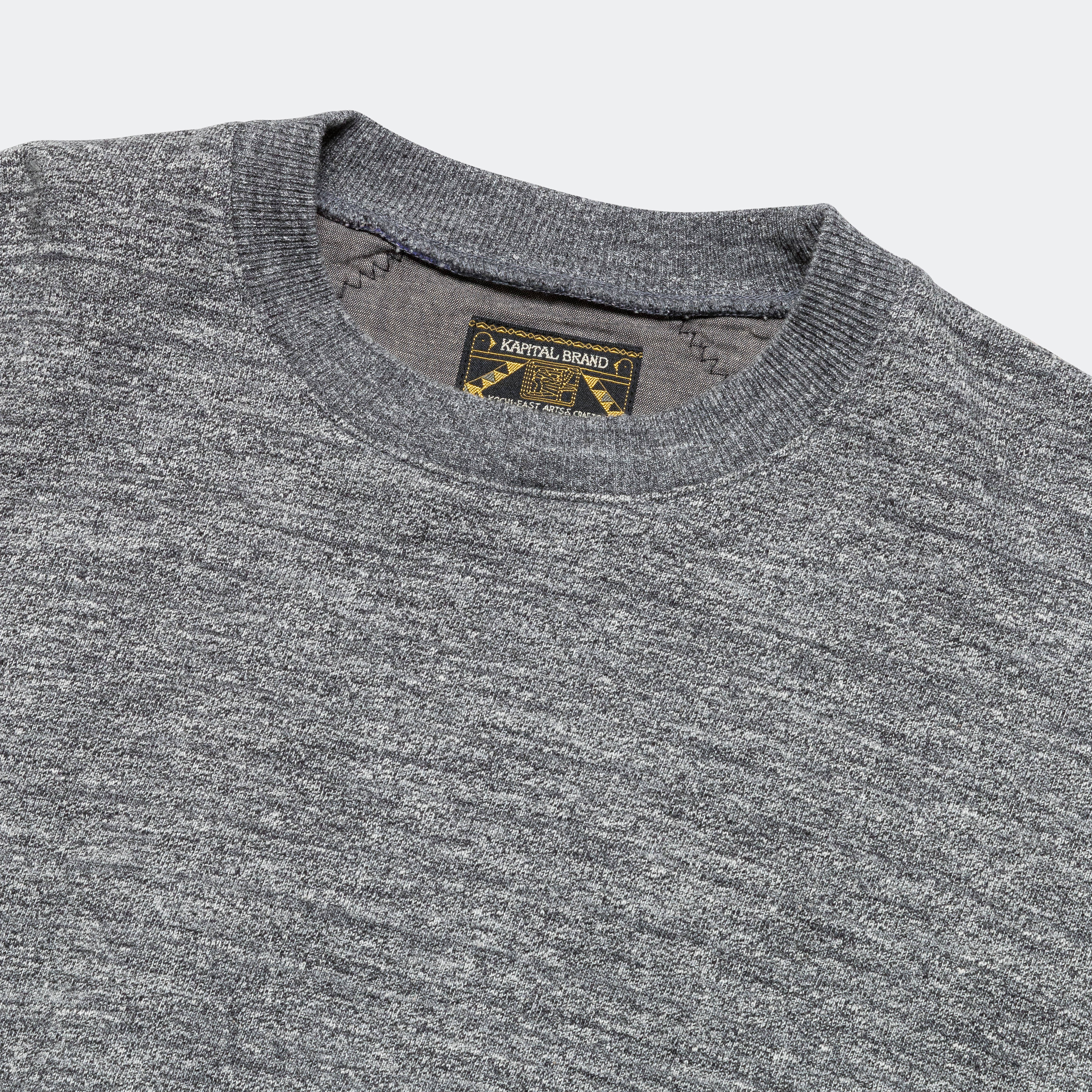 TOP SWT Knit x YABANE Quilt 2TONES BIG SWT - Charcoal/Black - Image 4